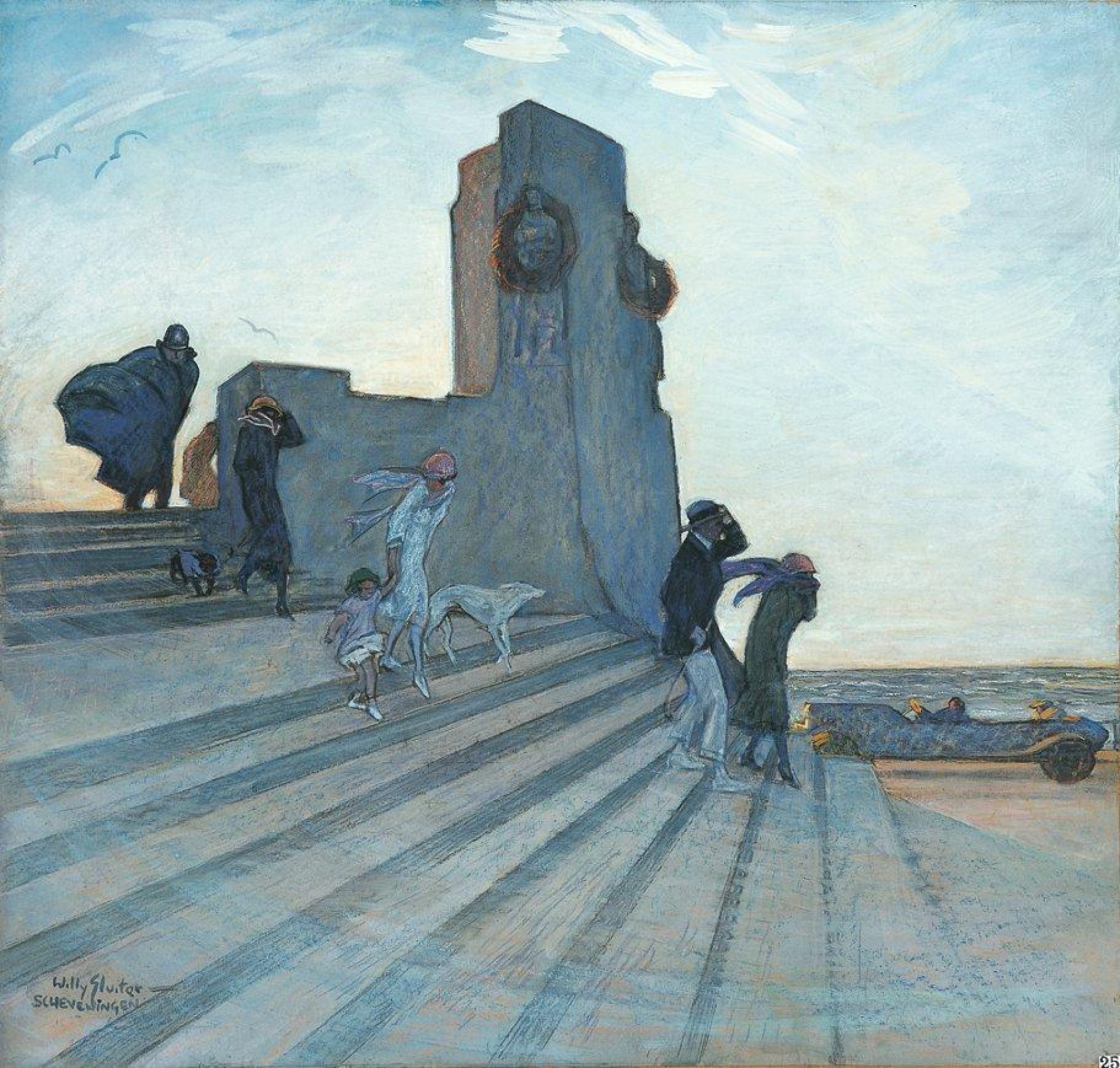 Willy Sluiter: Een winderige dag in Scheveningen