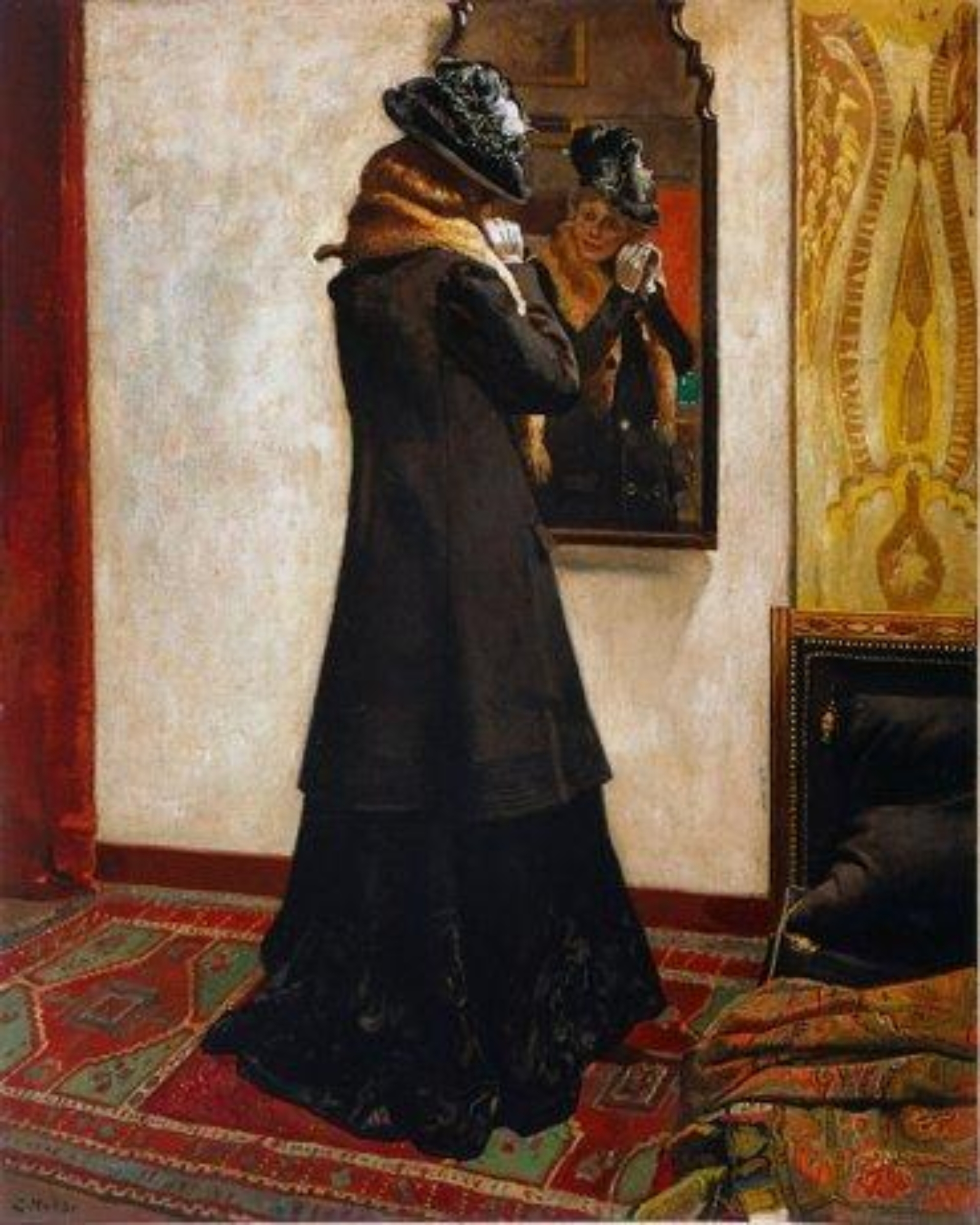 Kees Maks: Elegante dame voor de spiegel