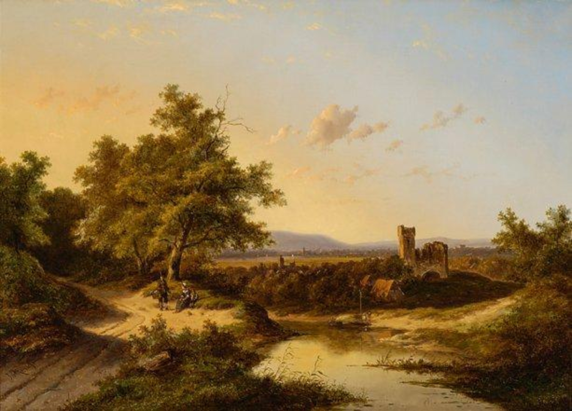 Jan Evert Morel: Figuren in een panoramisch landschap