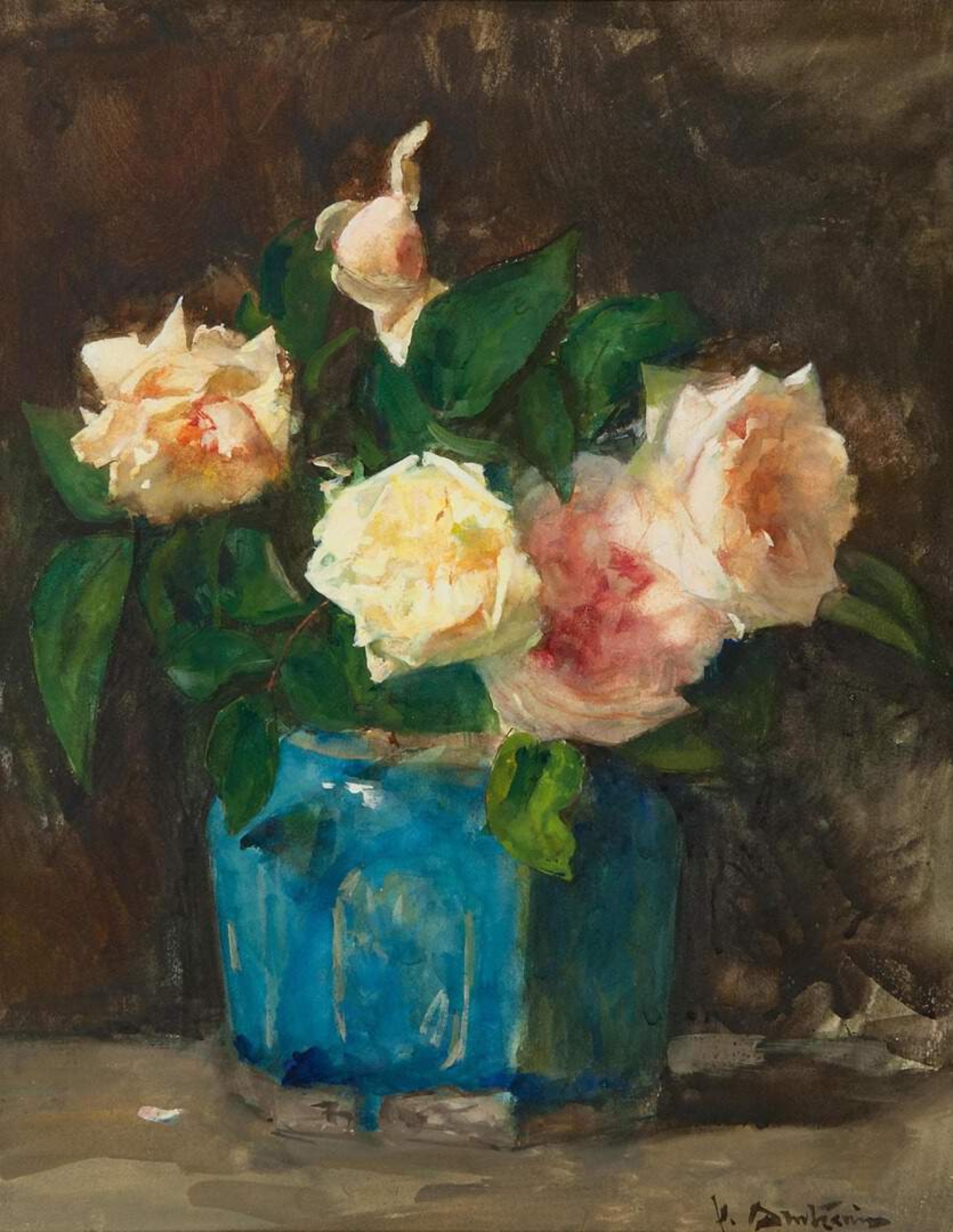 Floris Arntzenius: Rozen in een blauw gemberpotje