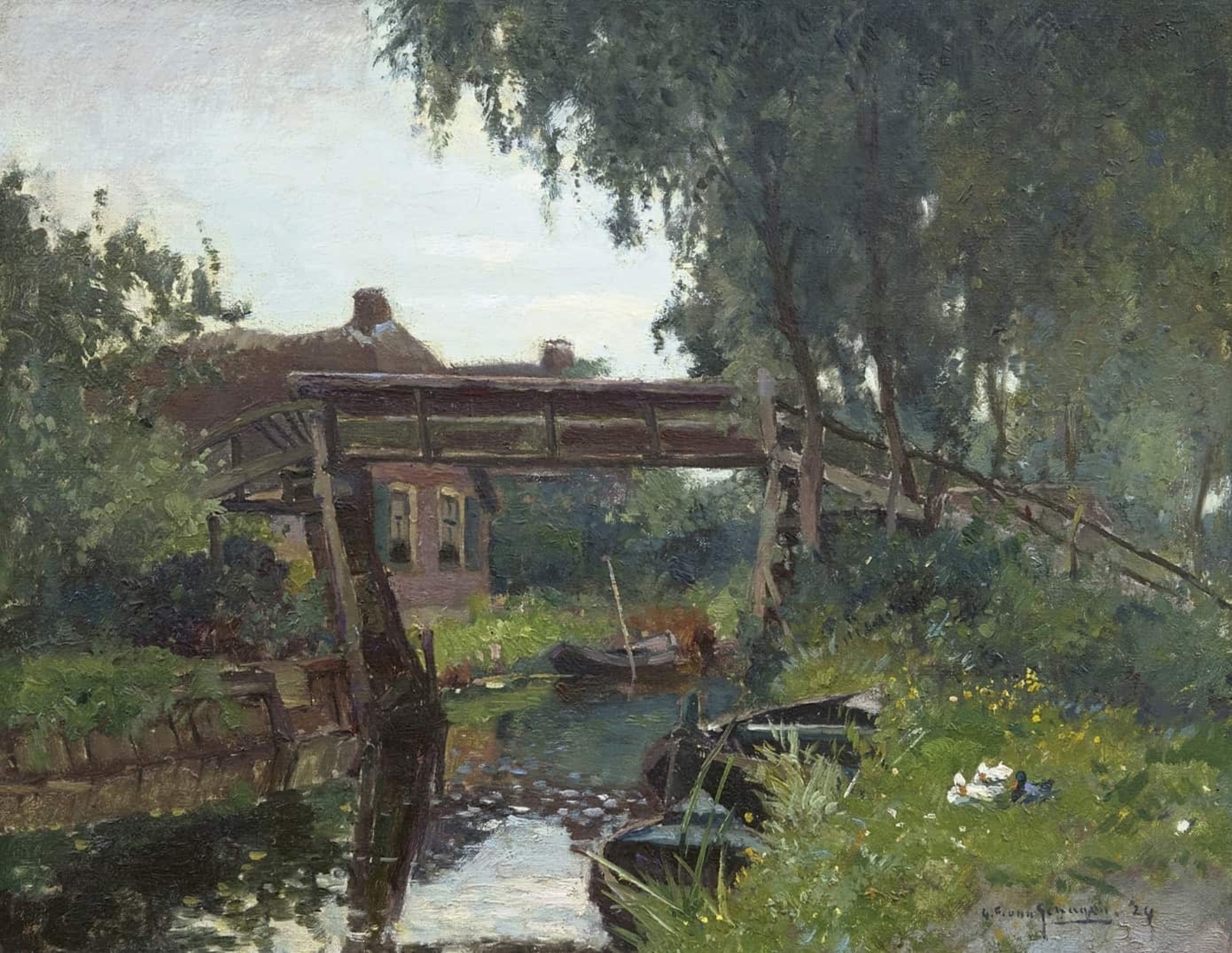Gerbrand Frederik van Schagen: Bruggetje in Giethoorn