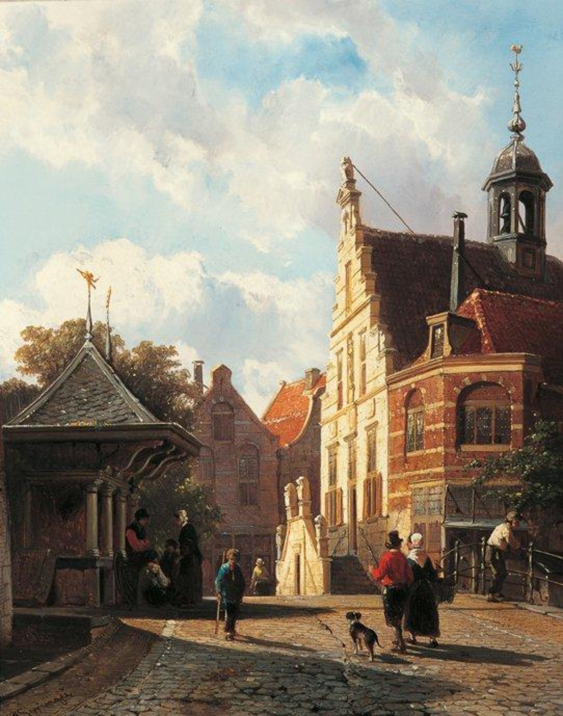 Cornelis Springer: Het stadhuis te Oudewater