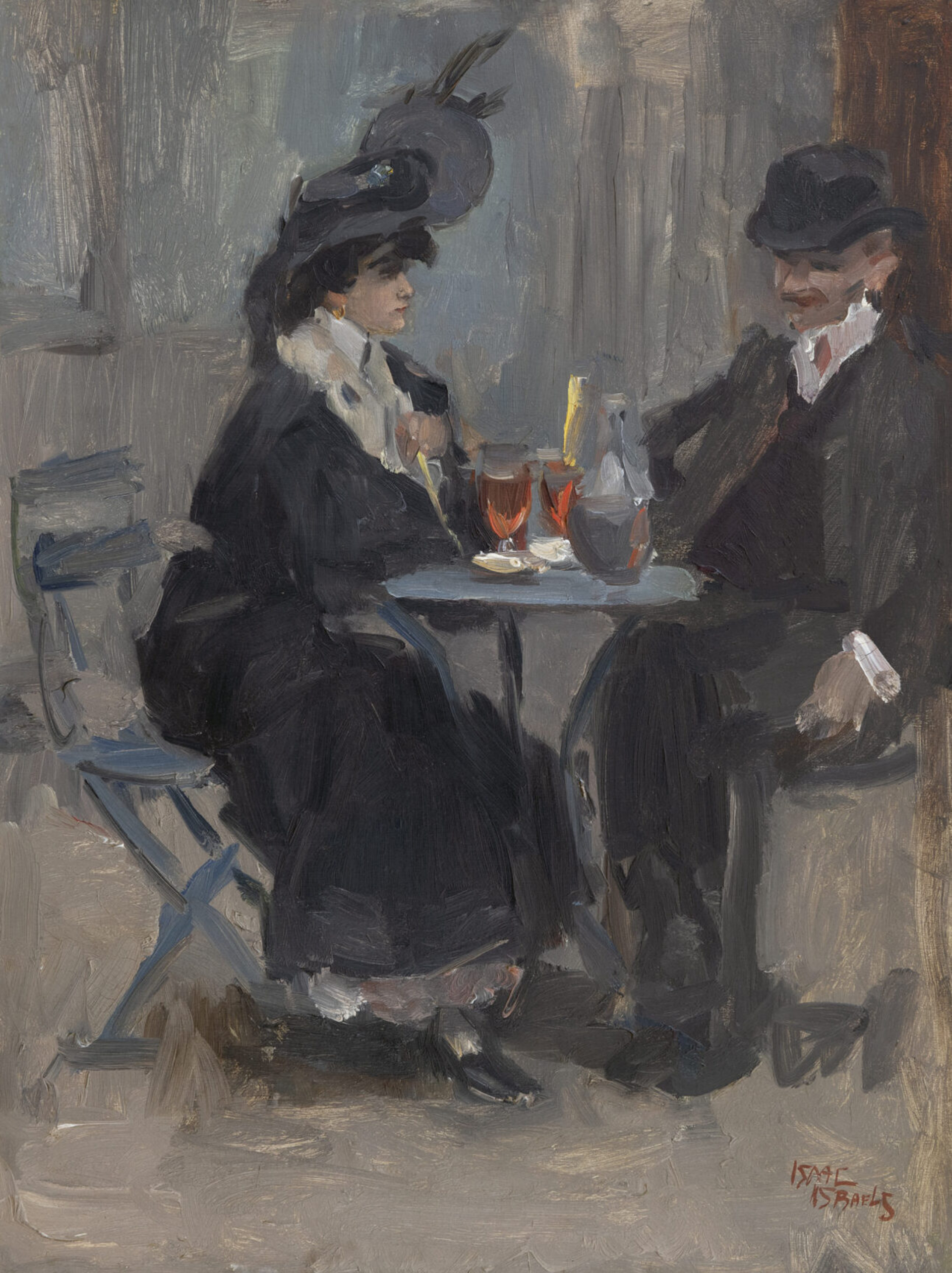 Isaac Israels: Elegant stel op het terras