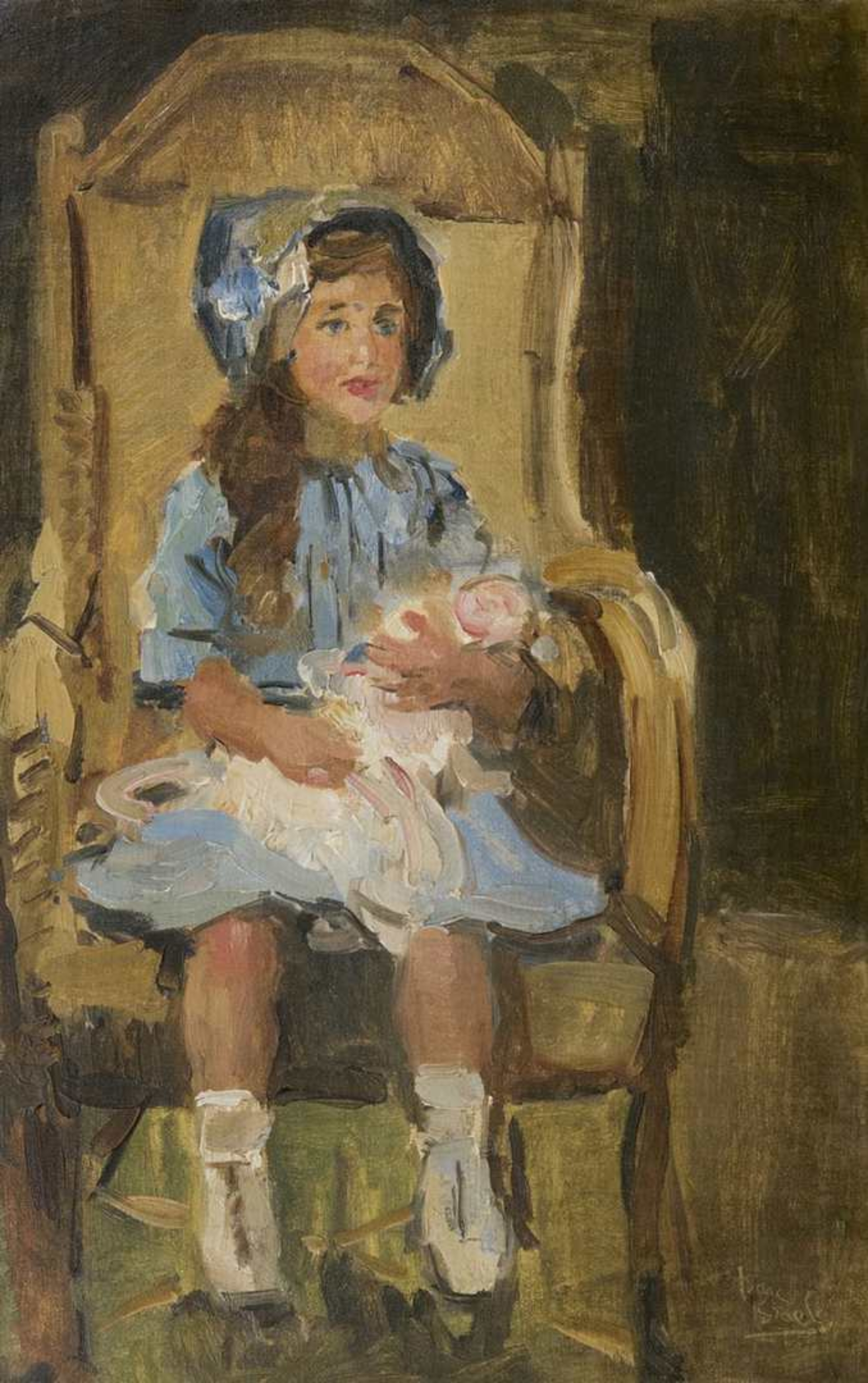 Isaac Israels: Meisje in blauwe jurk