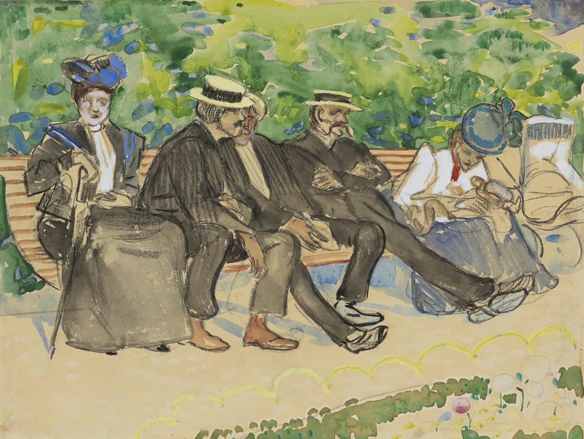 Jan Sluijters: Op een bankje in het park