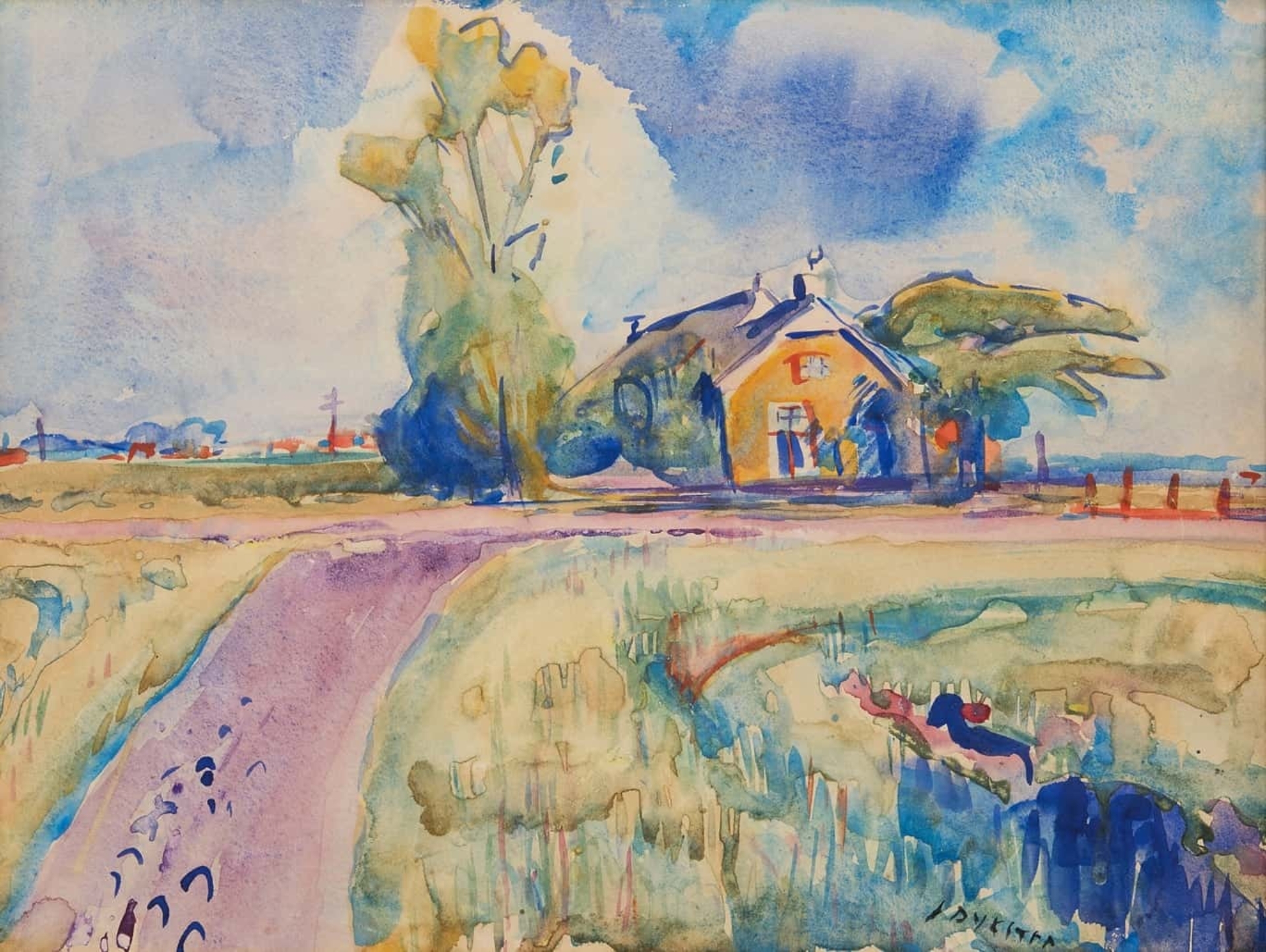 Johan Dijkstra: Boerderij langs landweg