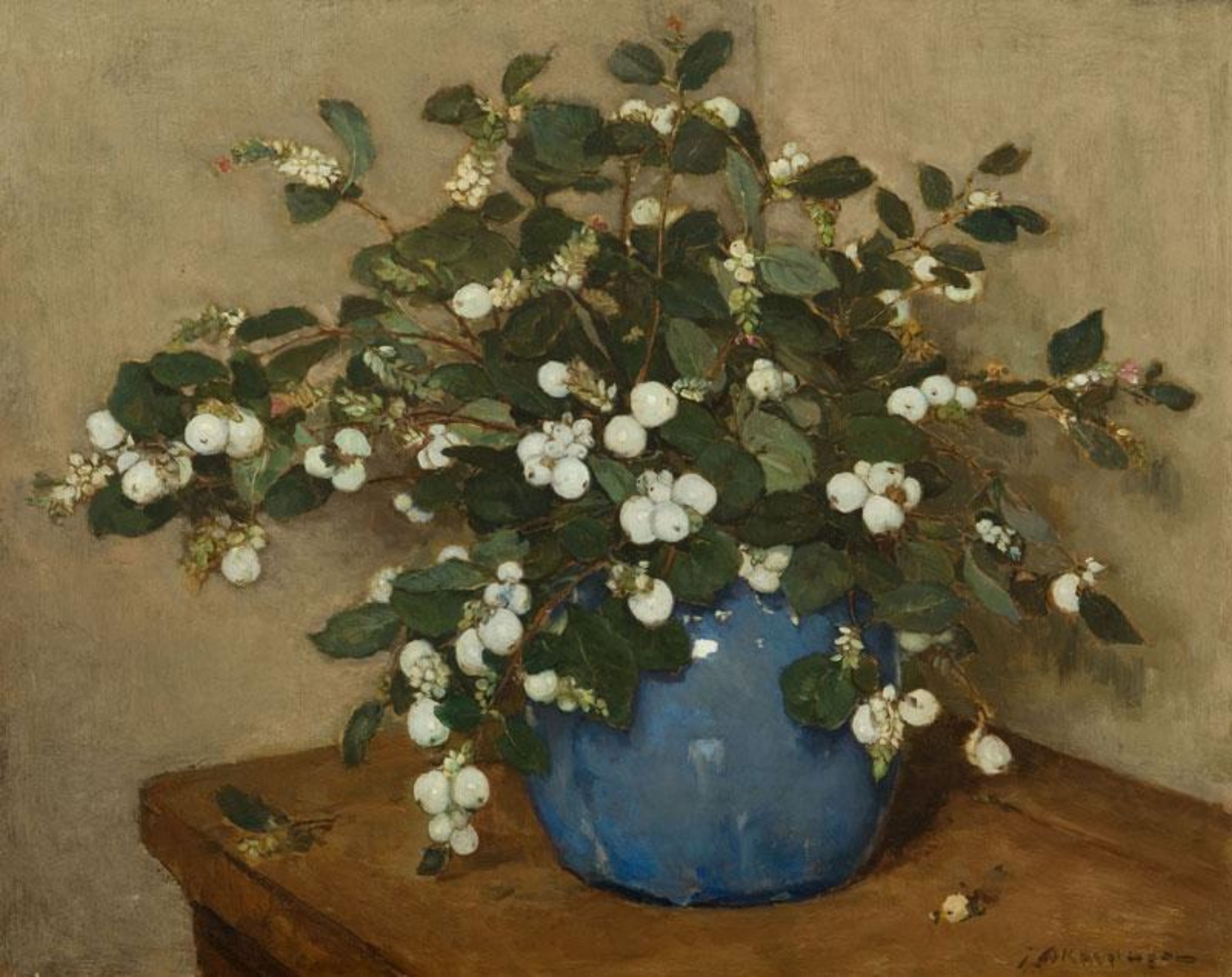 Johannes Evert Hendrik Akkeringa: Sneeuwbesjes in een gemberpot