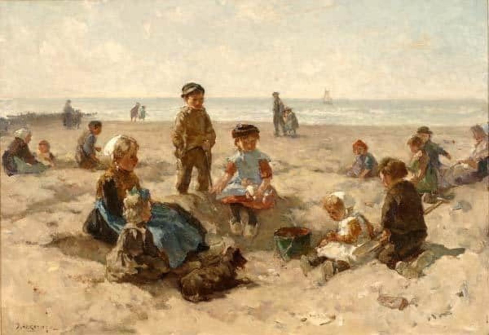 Johannes Evert Hendrik Akkeringa: Spelende kinderen op het strand