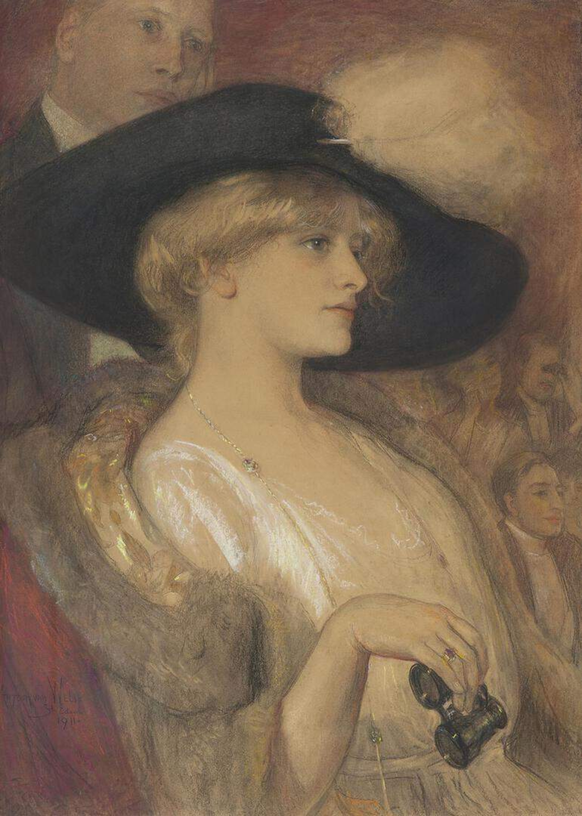 Antoon van Welie: Jonge dame in een theaterloge