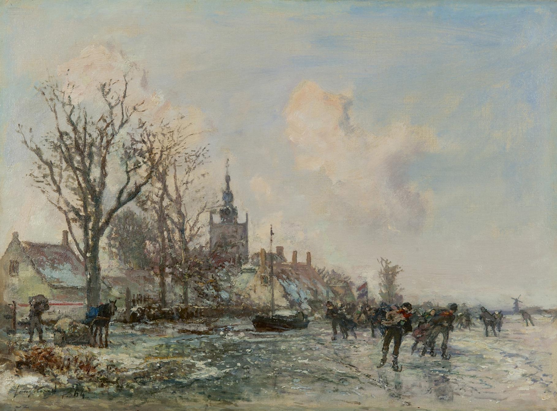 Johan Barthold Jongkind: Schaatsvertier bij Overschie