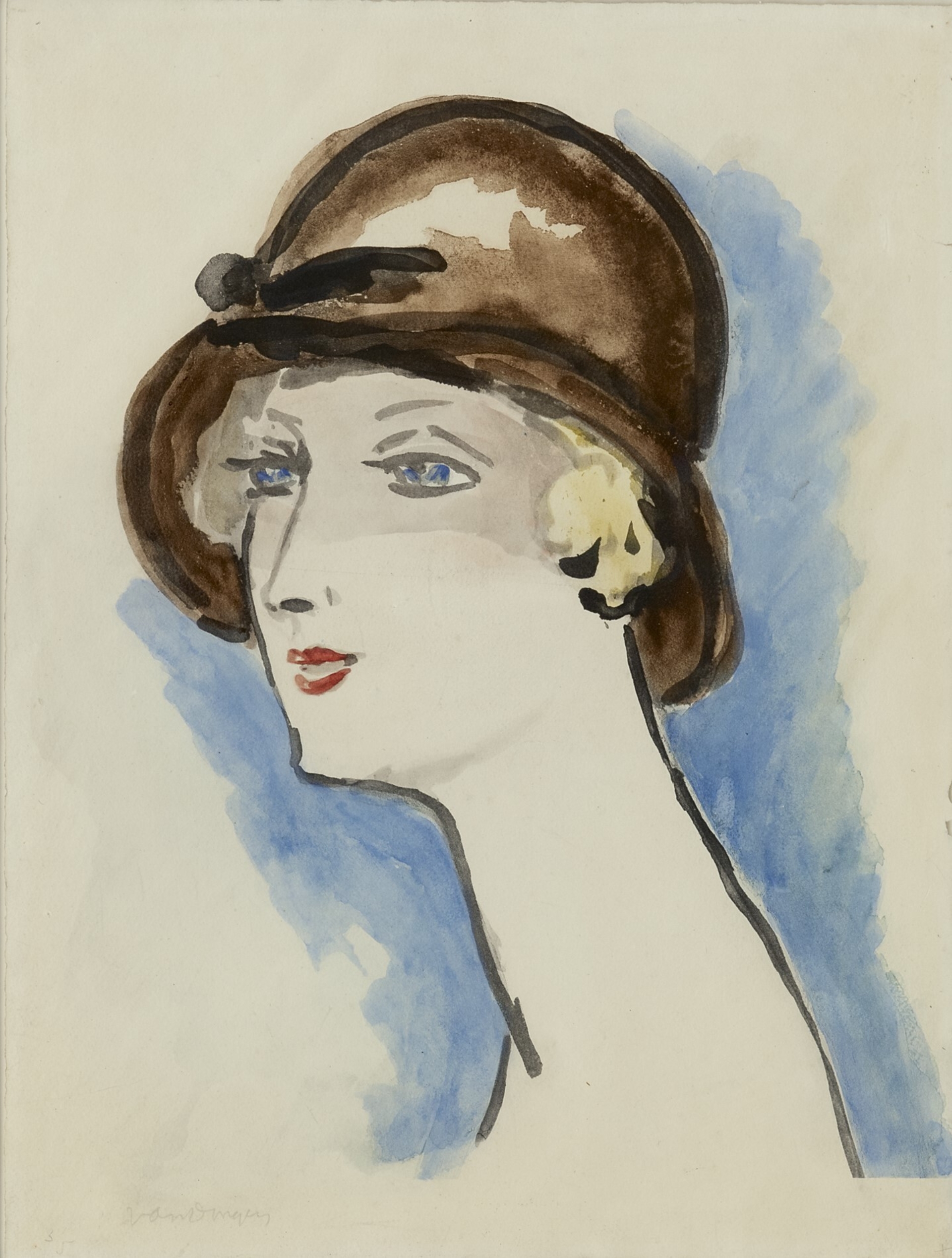Kees van Dongen: Jonge vrouw met zwarte hoed