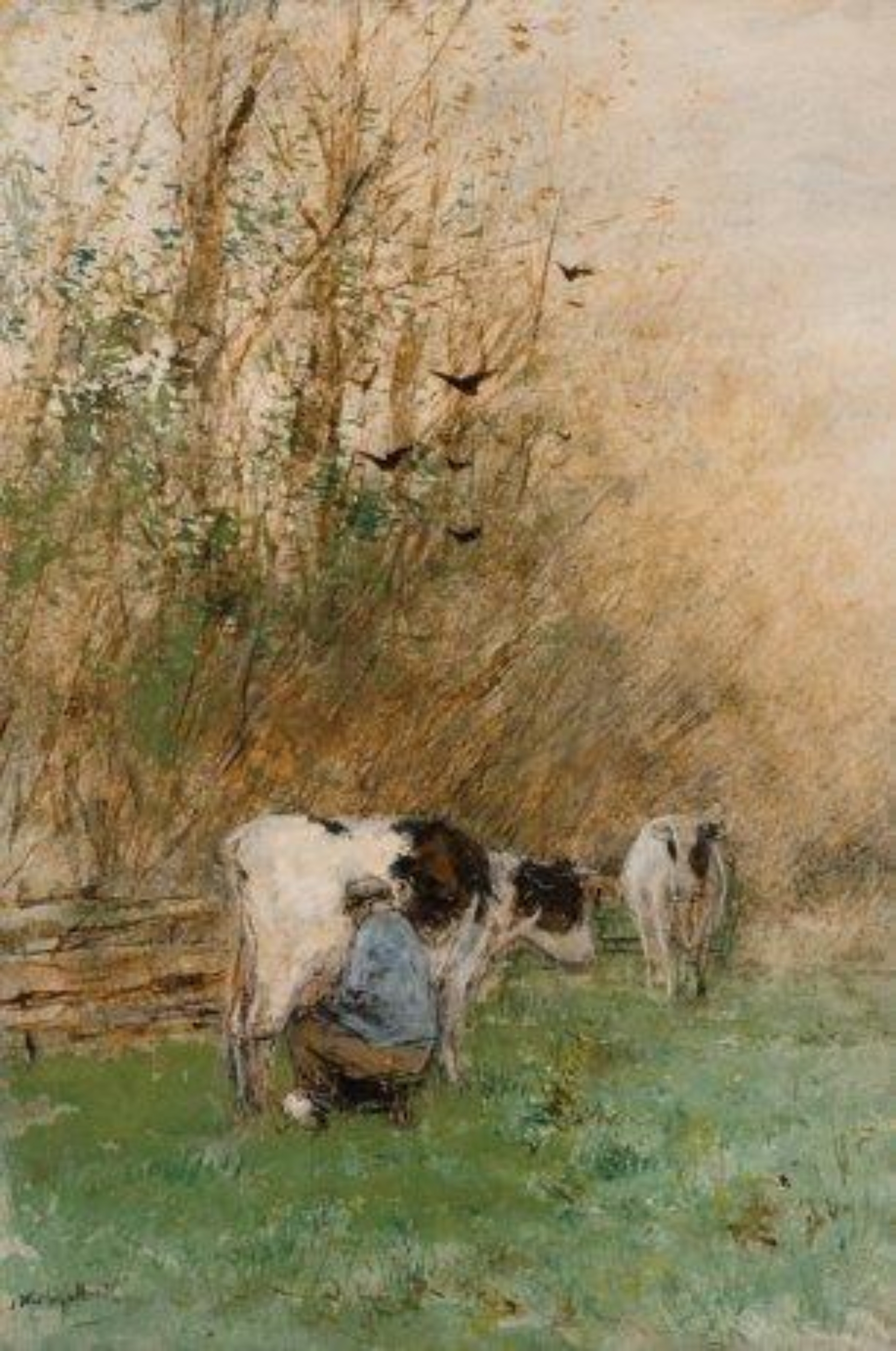 Willem Maris: Koeien melken