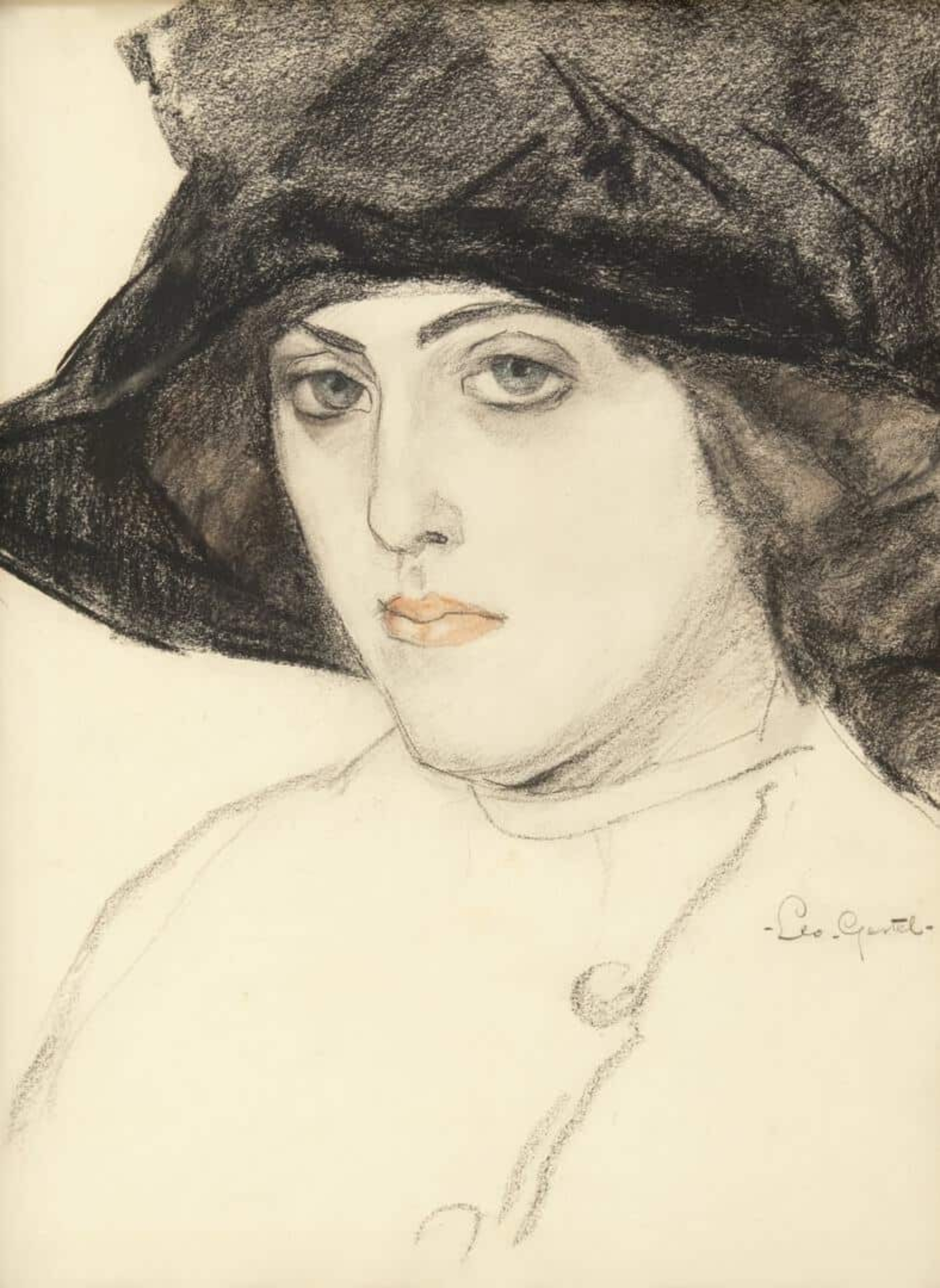Leo Gestel: Vrouw met zwarte hoed