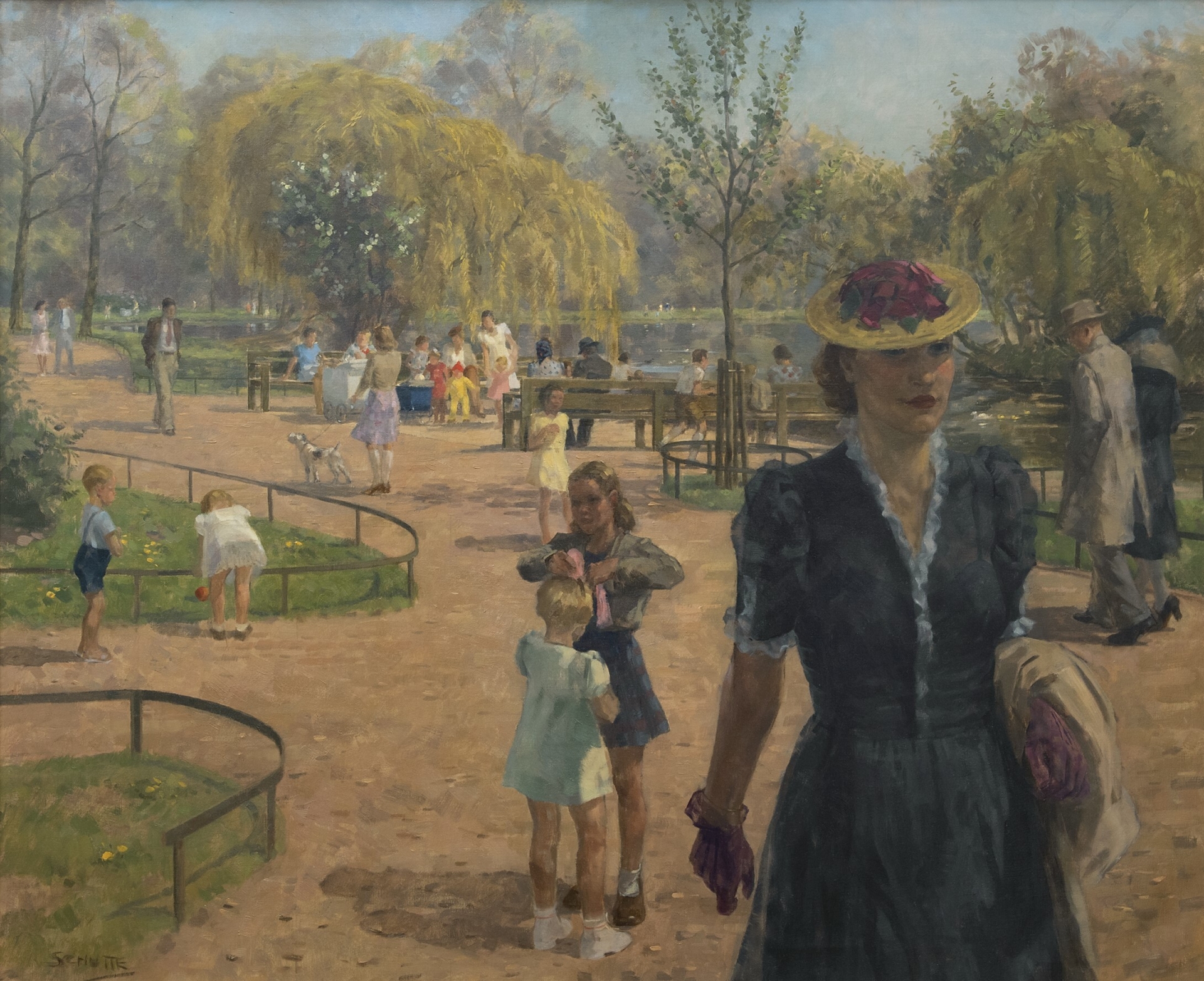 Louis Schutte: Zonnige dag in het Vondelpark in Amsterdam