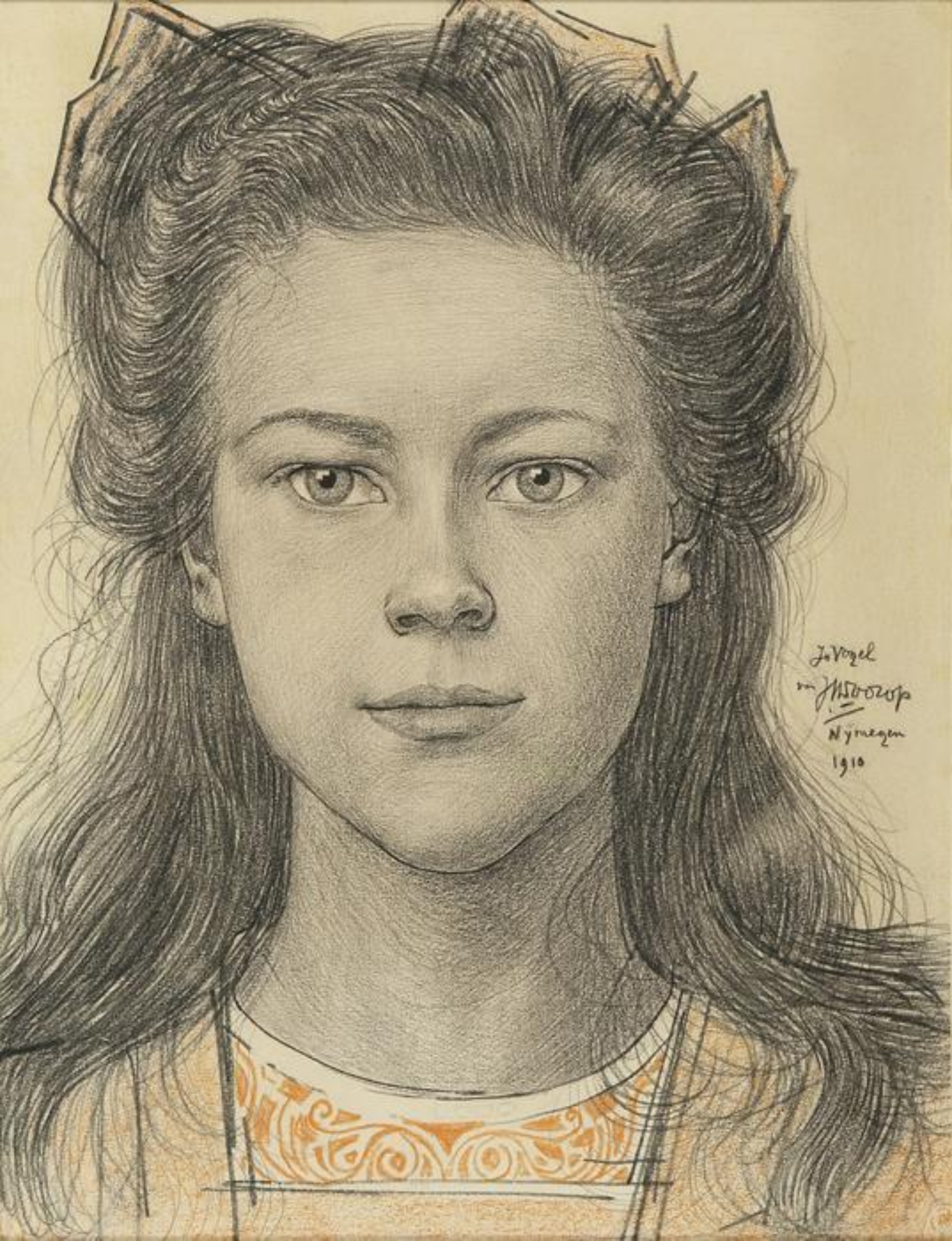 Jan Toorop: Meisjesportret (portret van Jo Vogel)