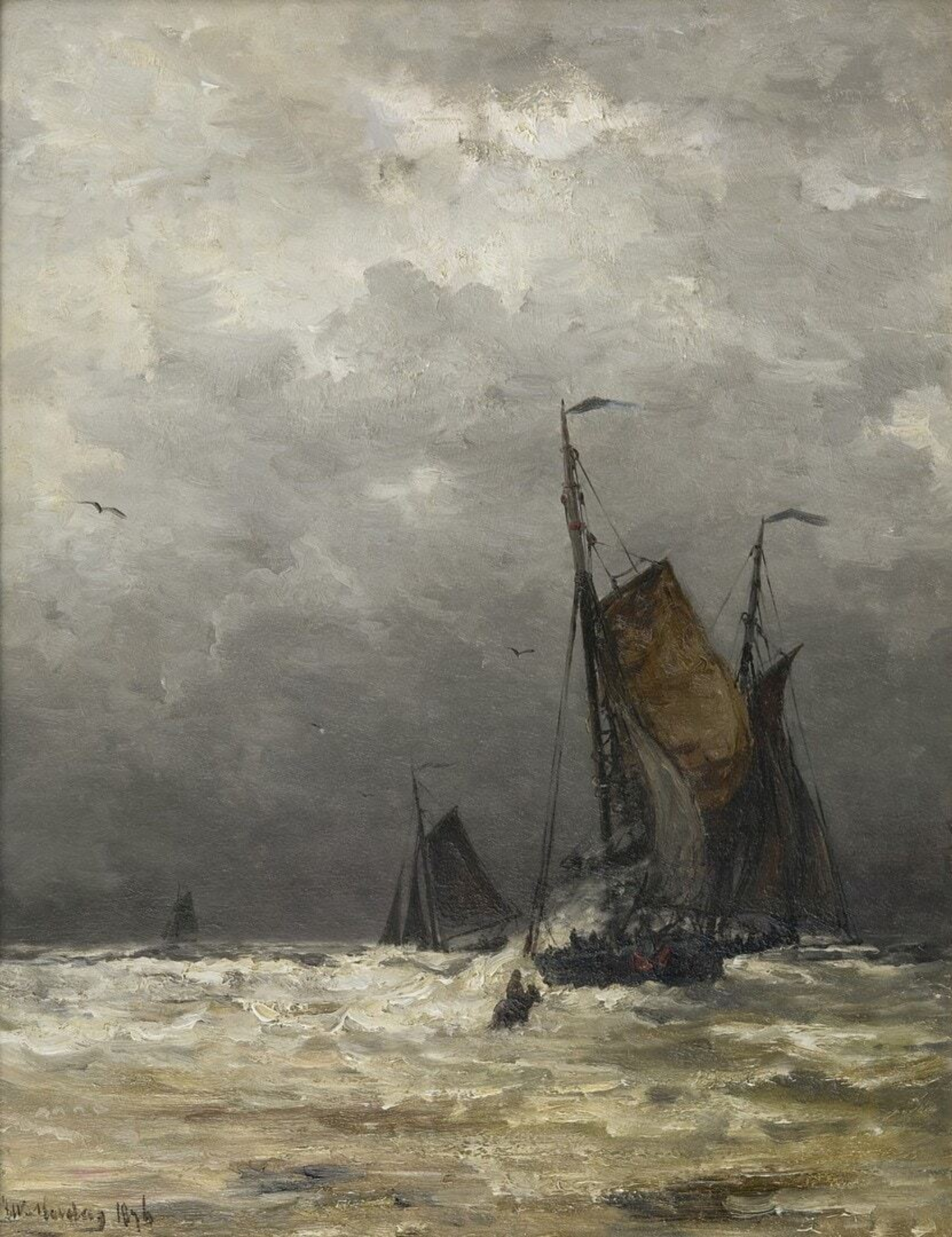 Hendrik Willem Mesdag: De terugkomst van de bomschuiten