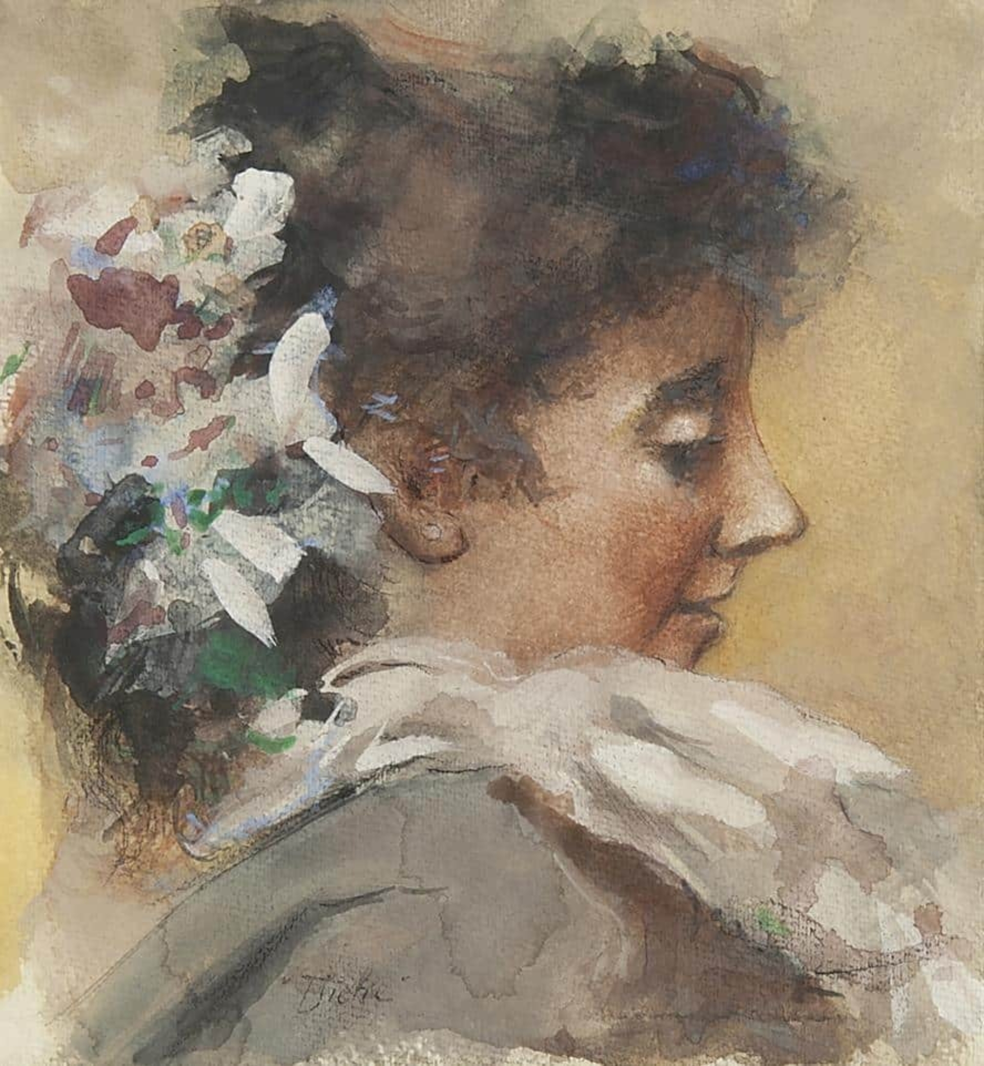 Albert Roelofs: Portret van Tjieke (vrouw van de schilder)