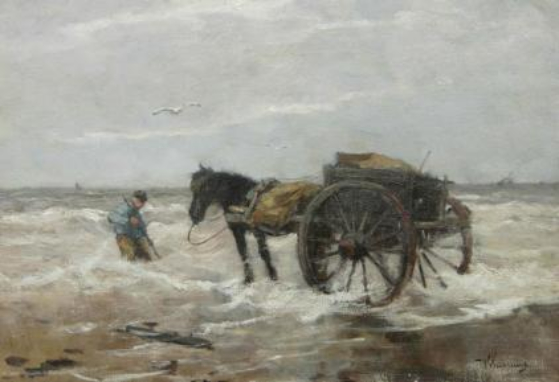 Johan Frederik Cornelis Scherrewitz: Schelpenvisser op het strand