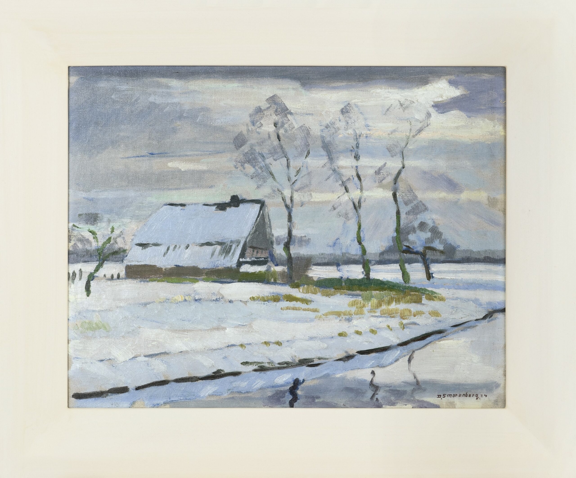 Dirk Smorenberg: Besneeuwd landschap (in lijst)