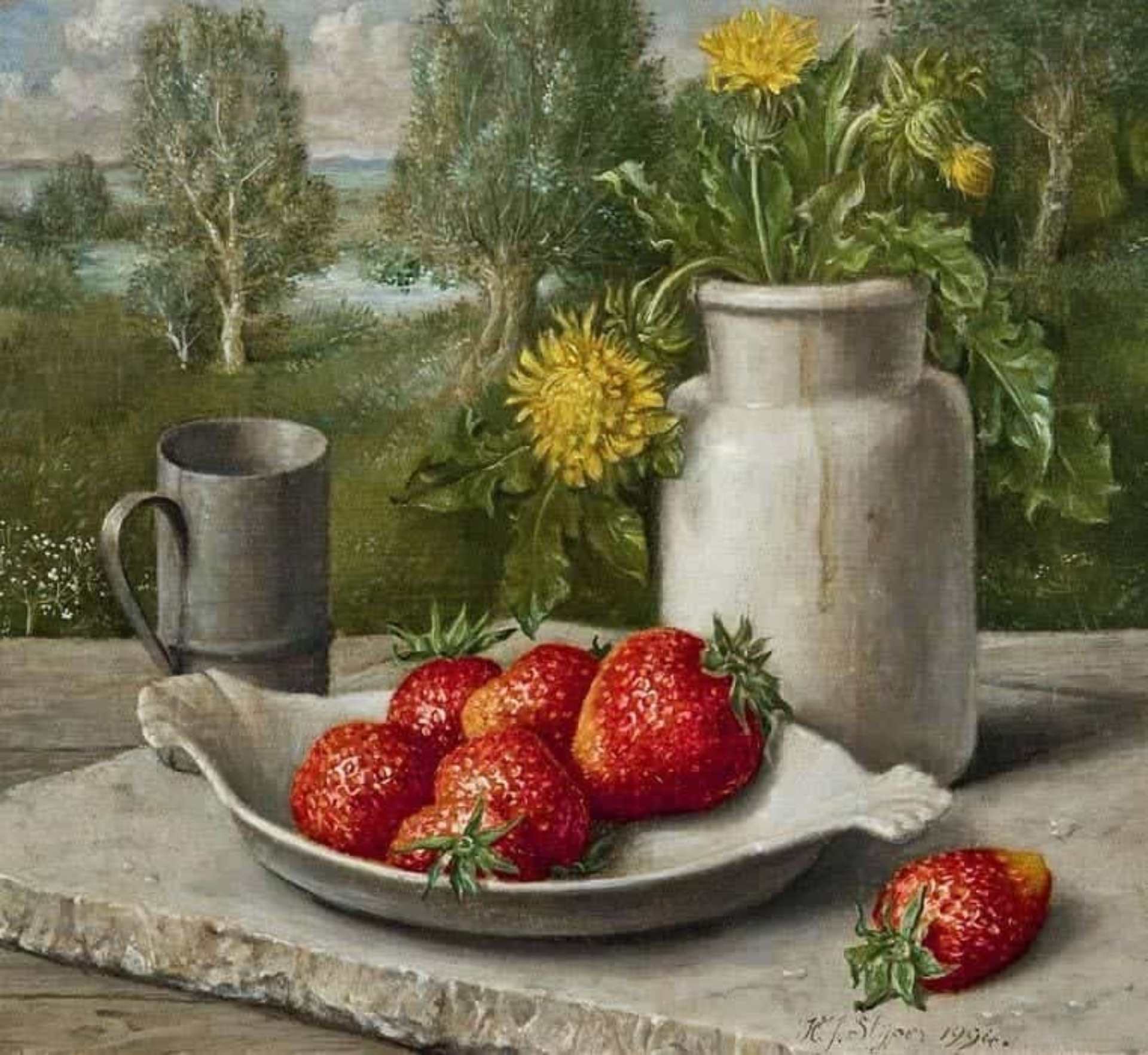 Hendrik Johannes Slijper: Stilleven met aardbeien