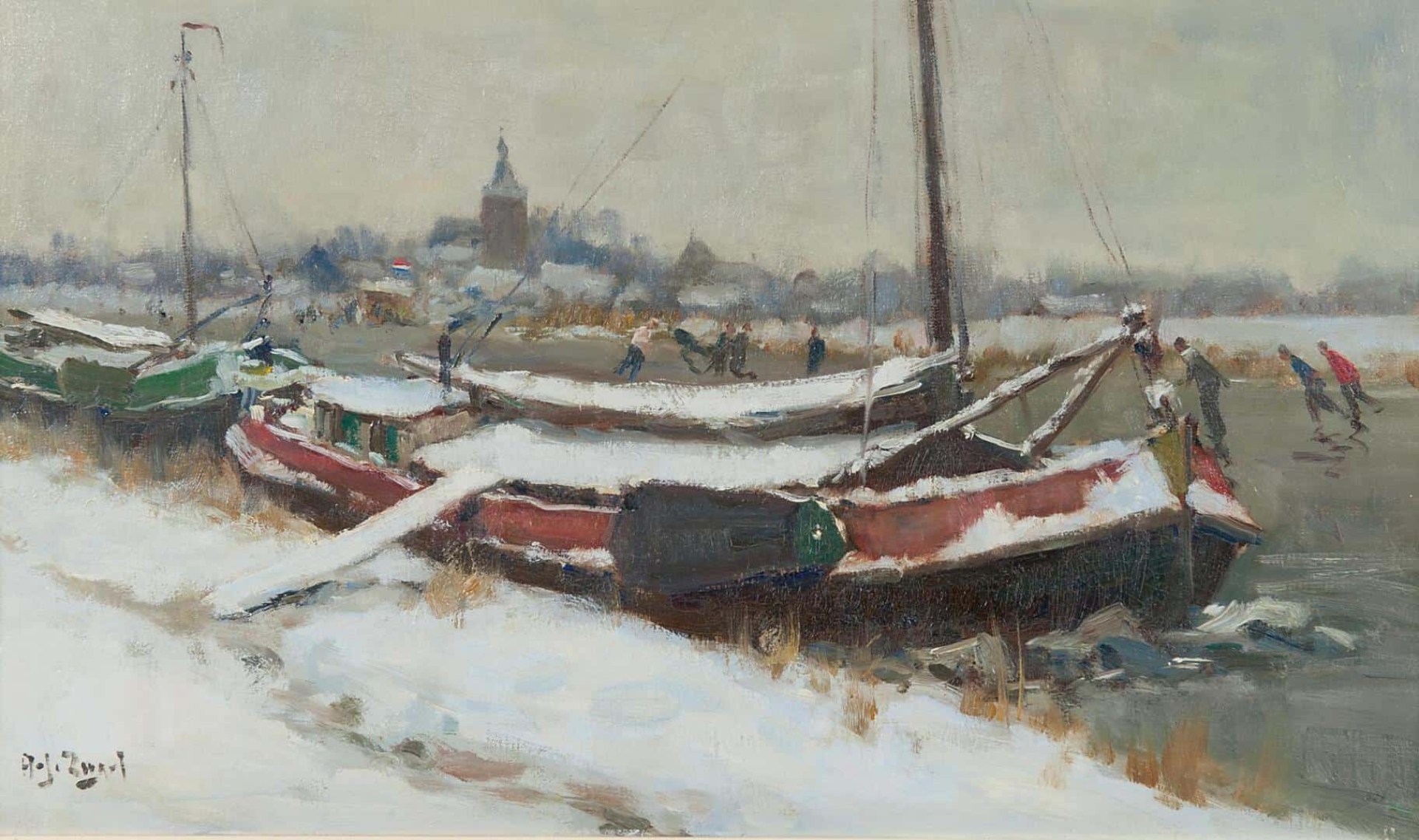 Arie Zwart: Winter te Meppel