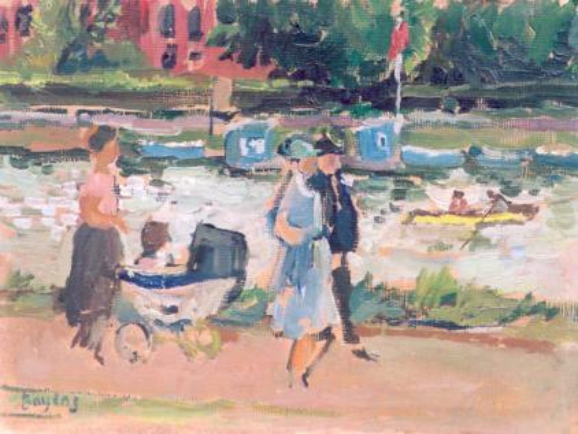 Hans Bayens: Wandelen langs het water tijdens een zomerse dag