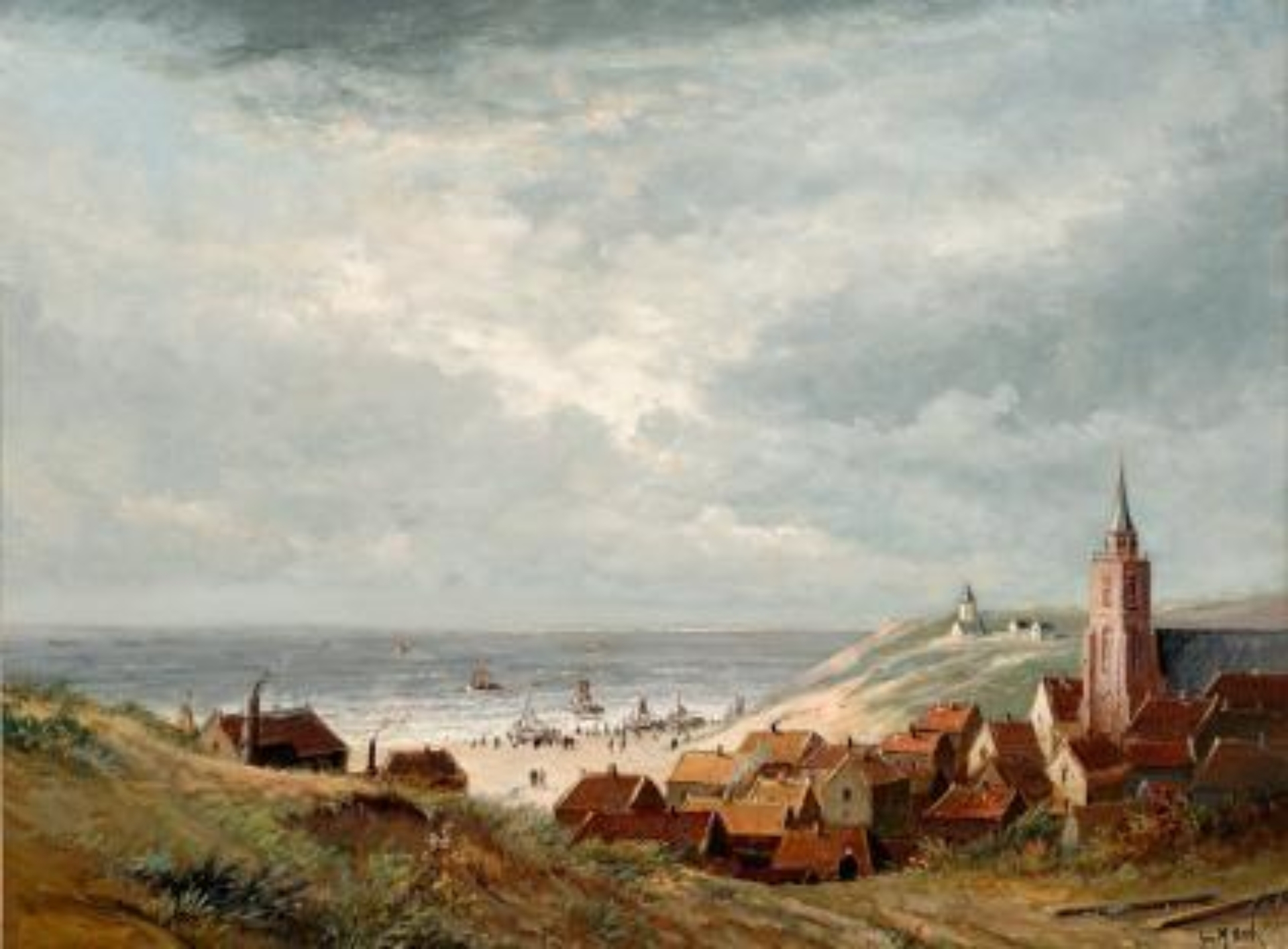 Jurrien Marinus Beek: Gezicht op Oud Scheveningen