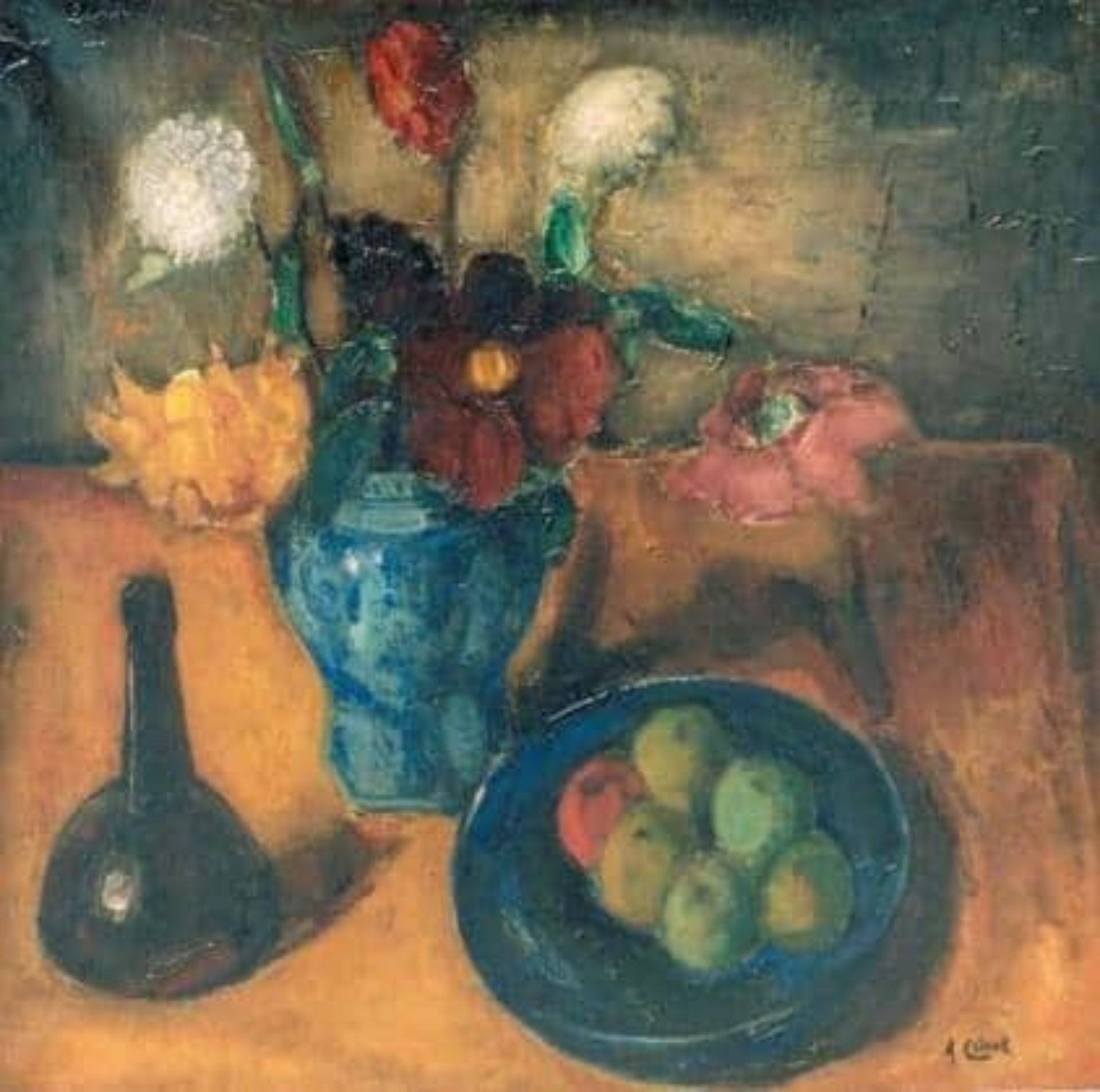 Arnout Colnot: Stilleven met zomerbloemen in een vaas