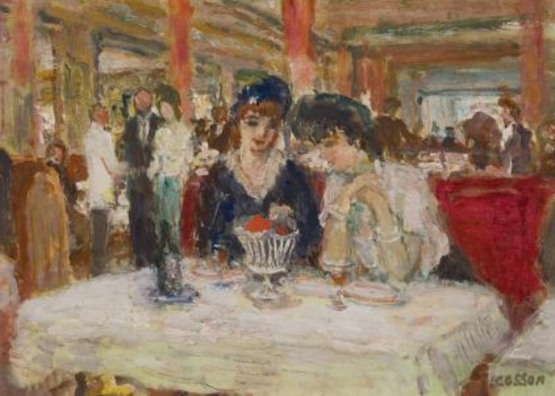 Jean Louis Marcel Cosson: Twee dames in het restaurant