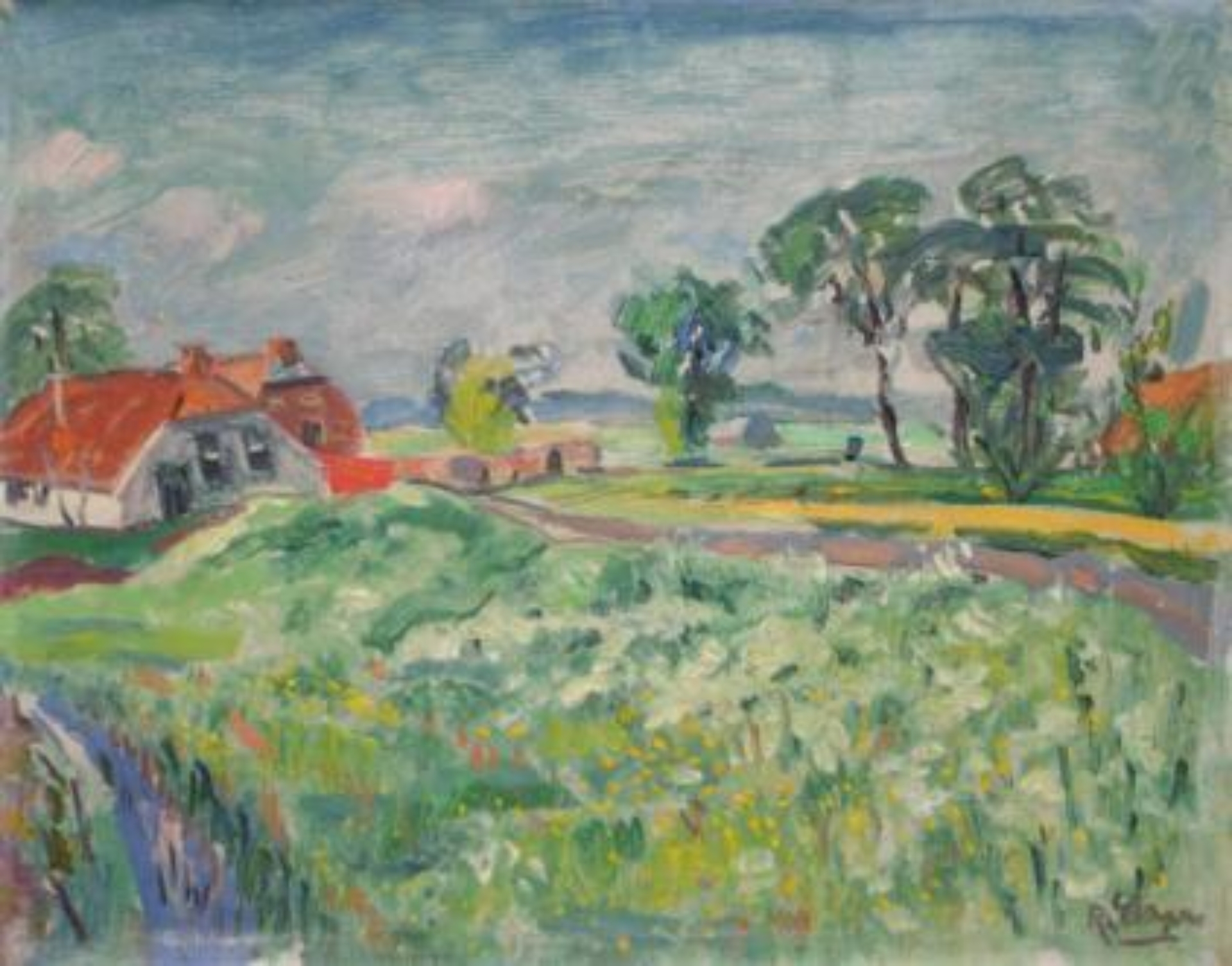 Ruurd Elzer: Zonnig landschap bij Groningen