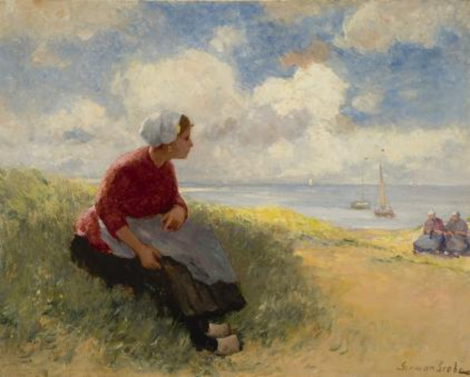 German Grobe: Vissersvrouwen in de duinen