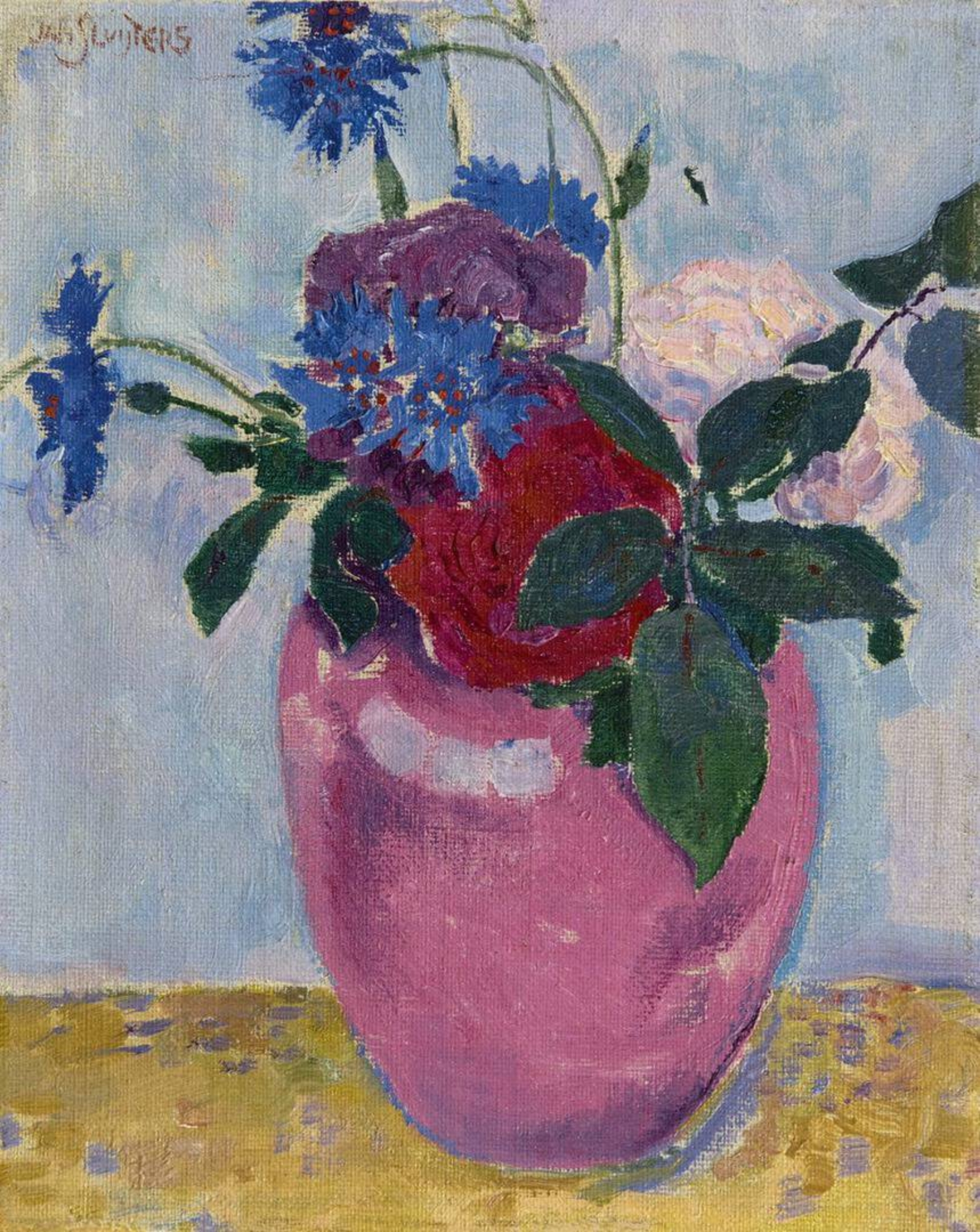 Jan Sluijters: Stilleven met rozen en korenbloemen