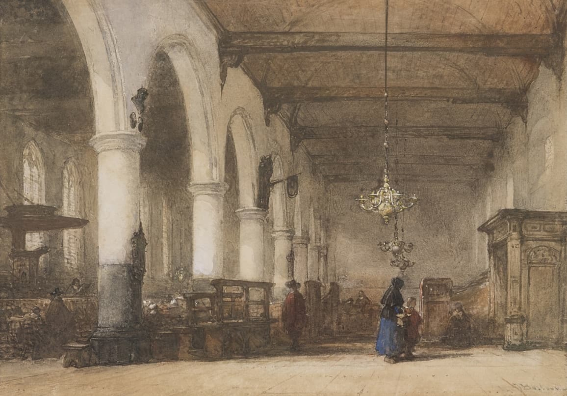 Johannes Bosboom: De Bakenesserkerk in Haarlem