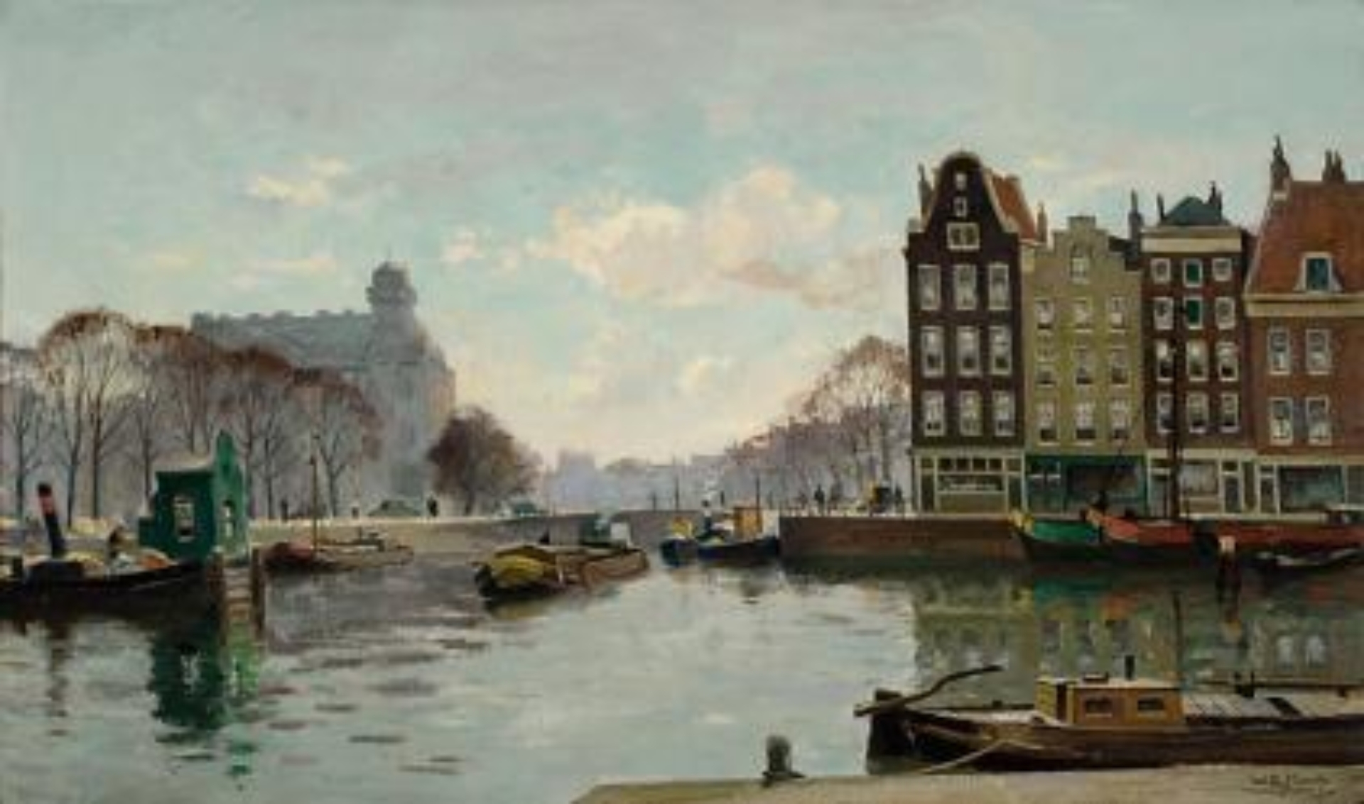 Willem Knip: Gezicht op de Prins Hendrikkade te Amsterdam