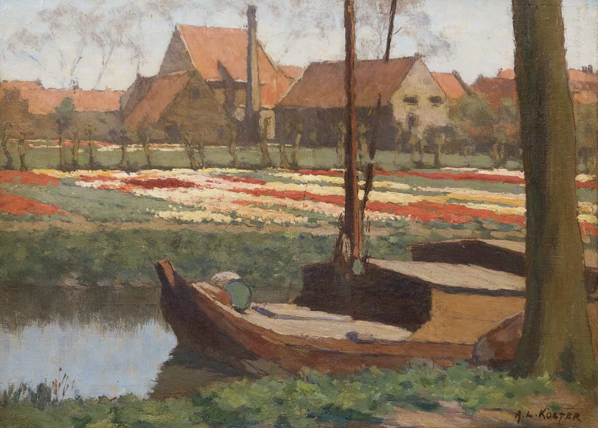 Anton Koster: Tulpenkwekerij aan de Kerklaan te Heemstede