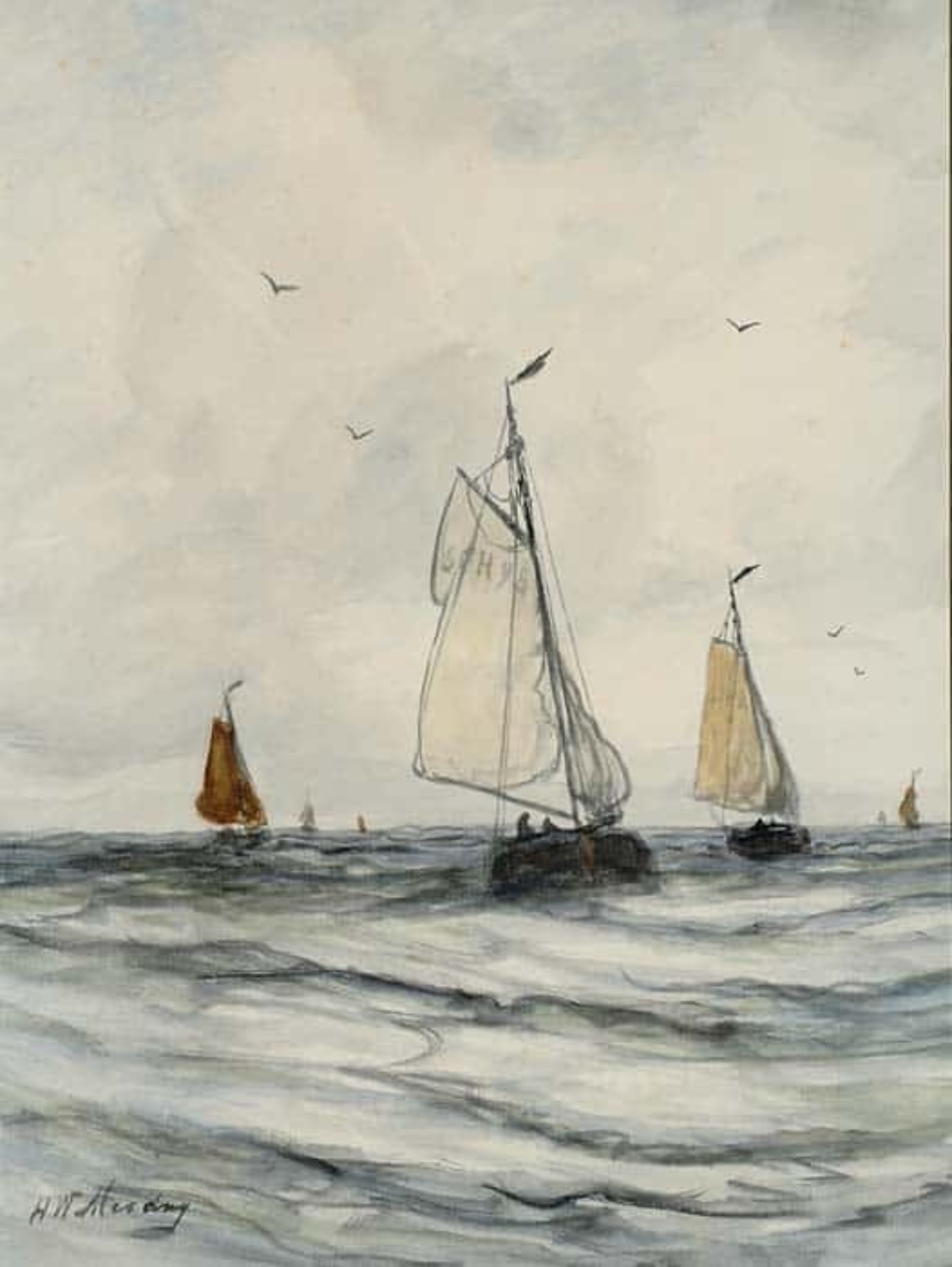 Hendrik Willem Mesdag: Scheveningse bomschuiten