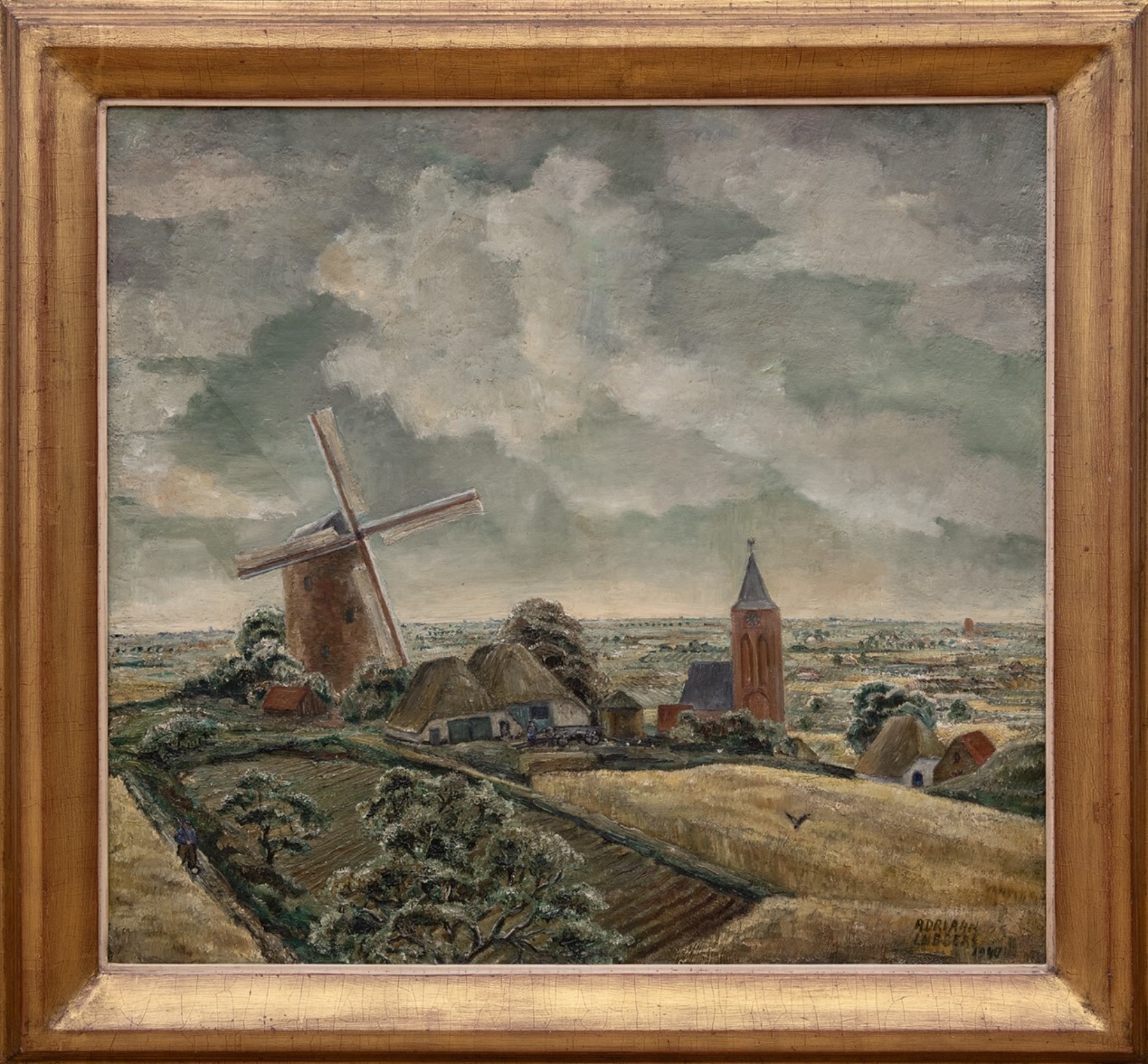 Adriaan Lubbers: Gezicht op Zeddam (in lijst)