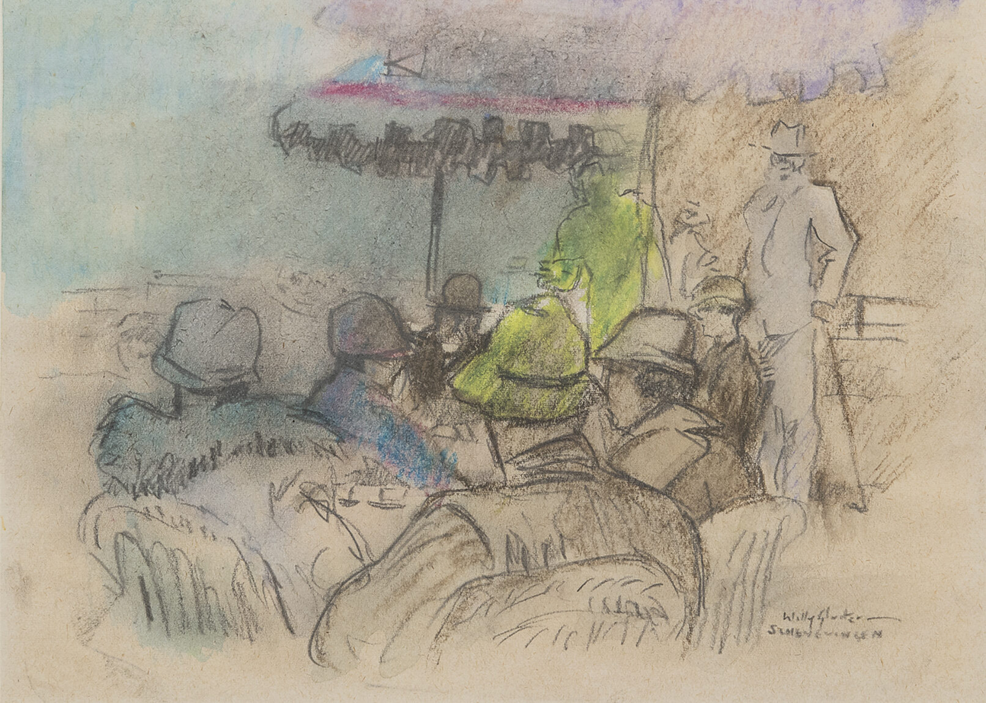 Willy Sluiter: Op een terras in Scheveningen