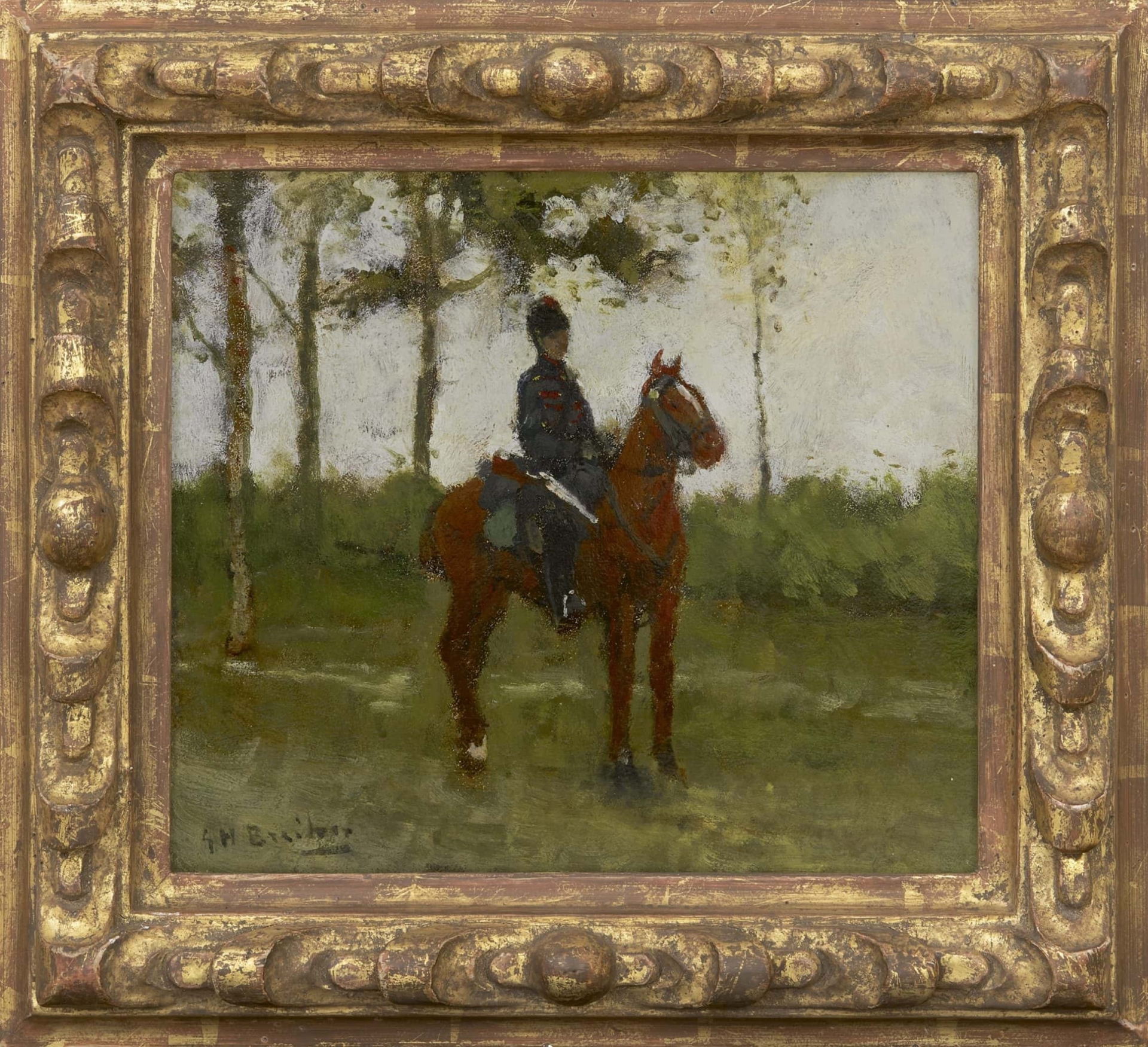 George Hendrik Breitner: Een huzaar (in lijst)
