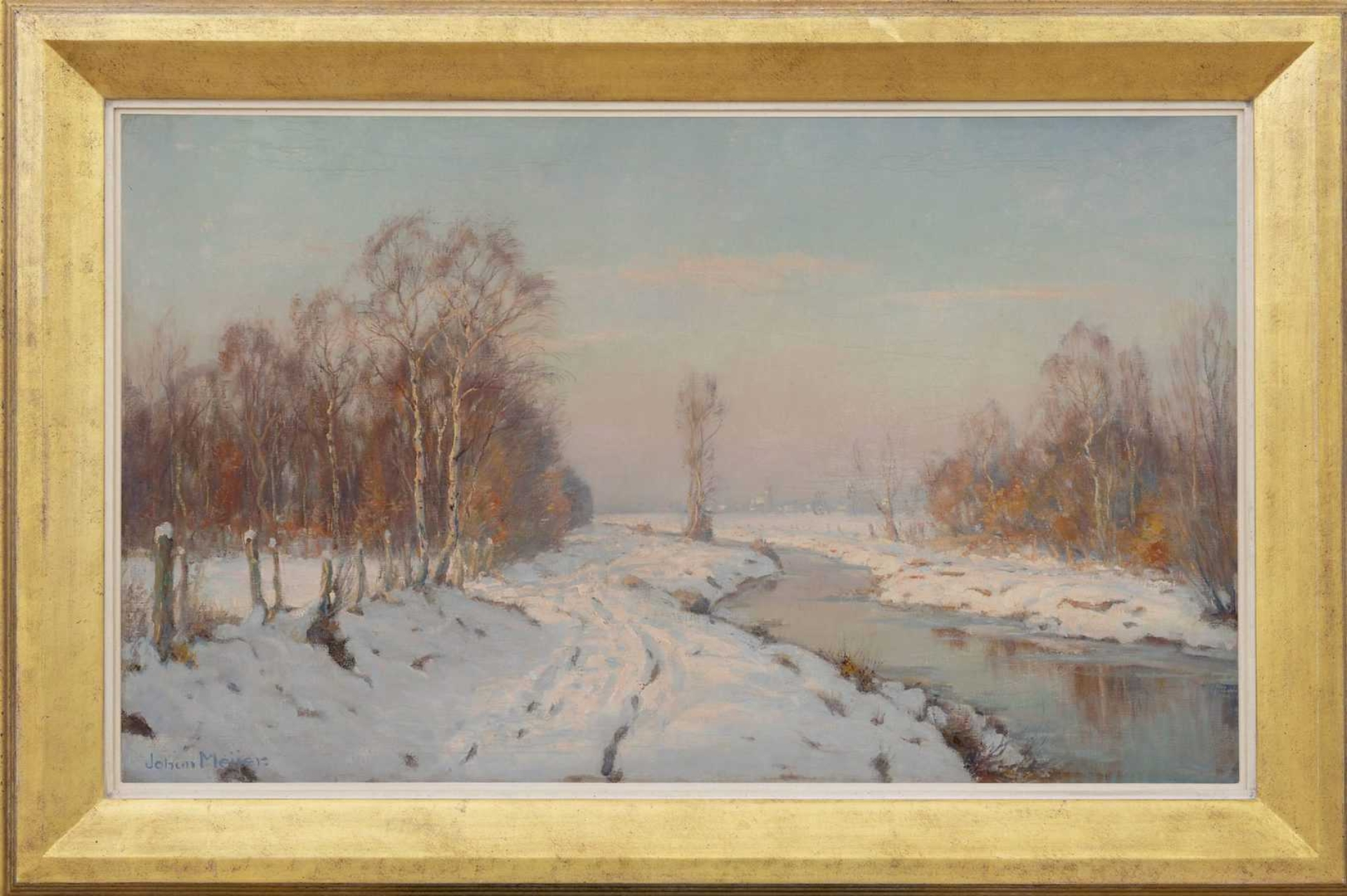Johan Meijer: Winterlandschap (in lijst)