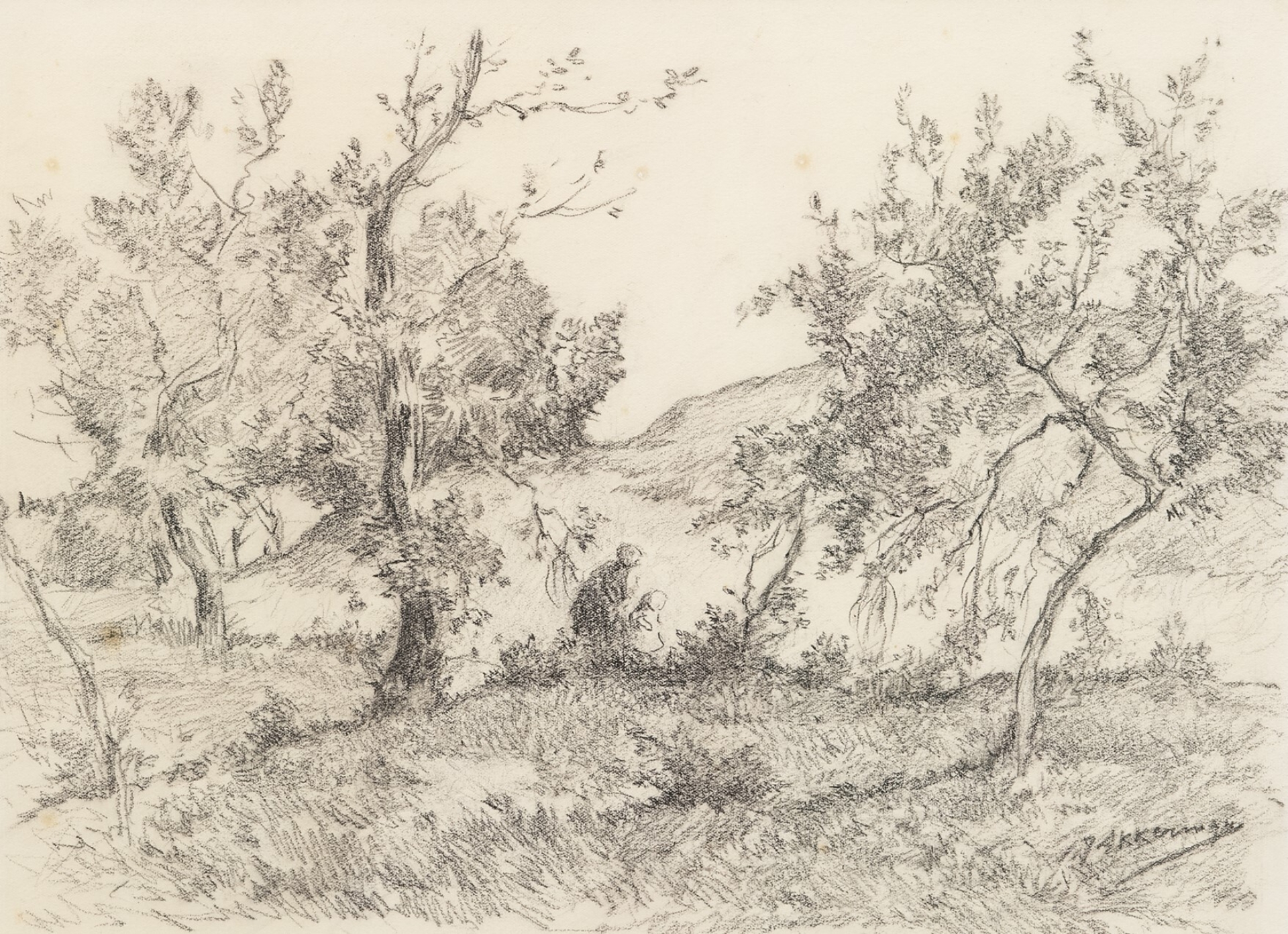Johannes Evert Hendrik Akkeringa: Twee meisjes in de duinen