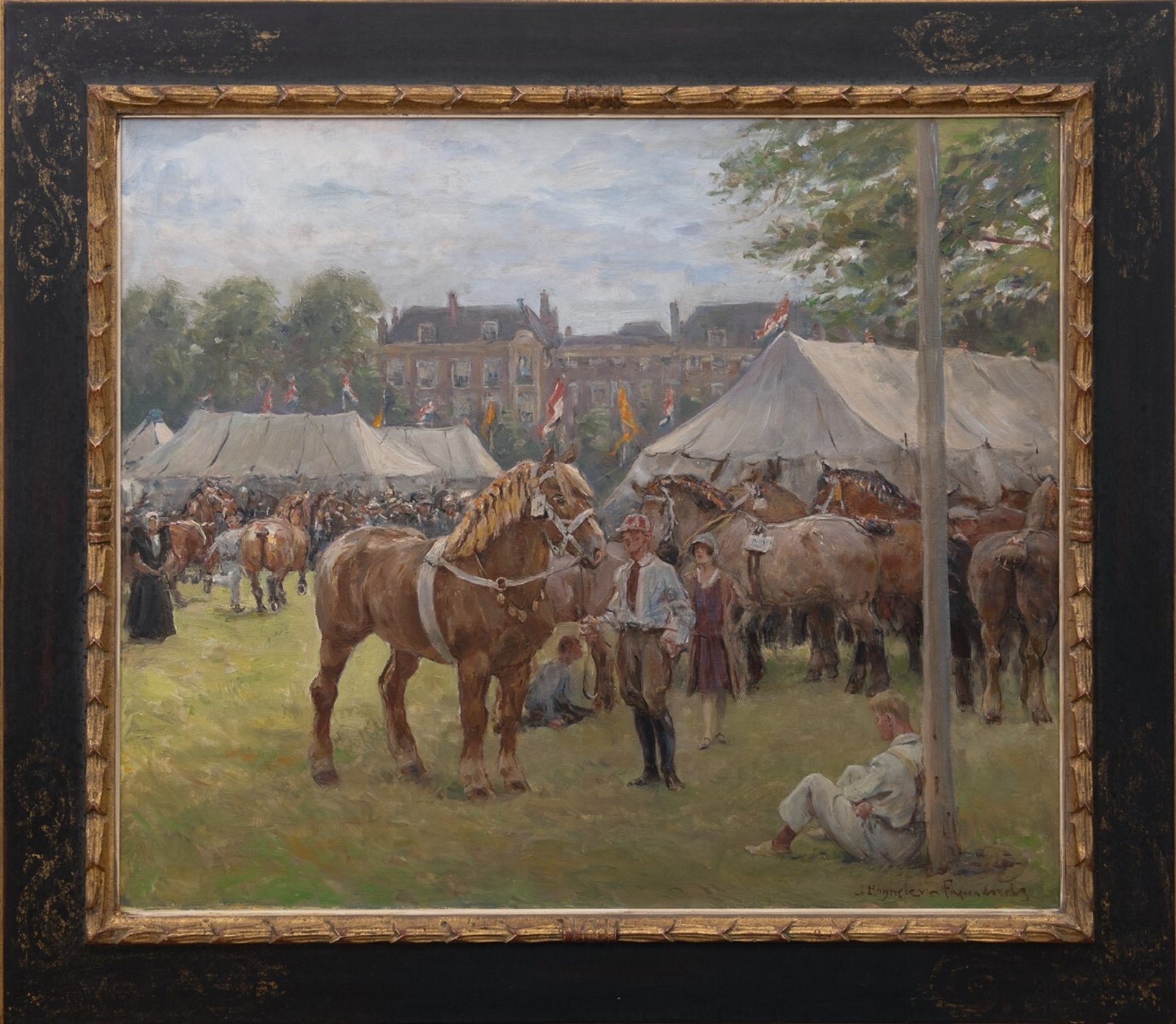 Jan Hoynck van Papendrecht: De nationale trekpaardententoonstelling op het Malieveld (in lijst)