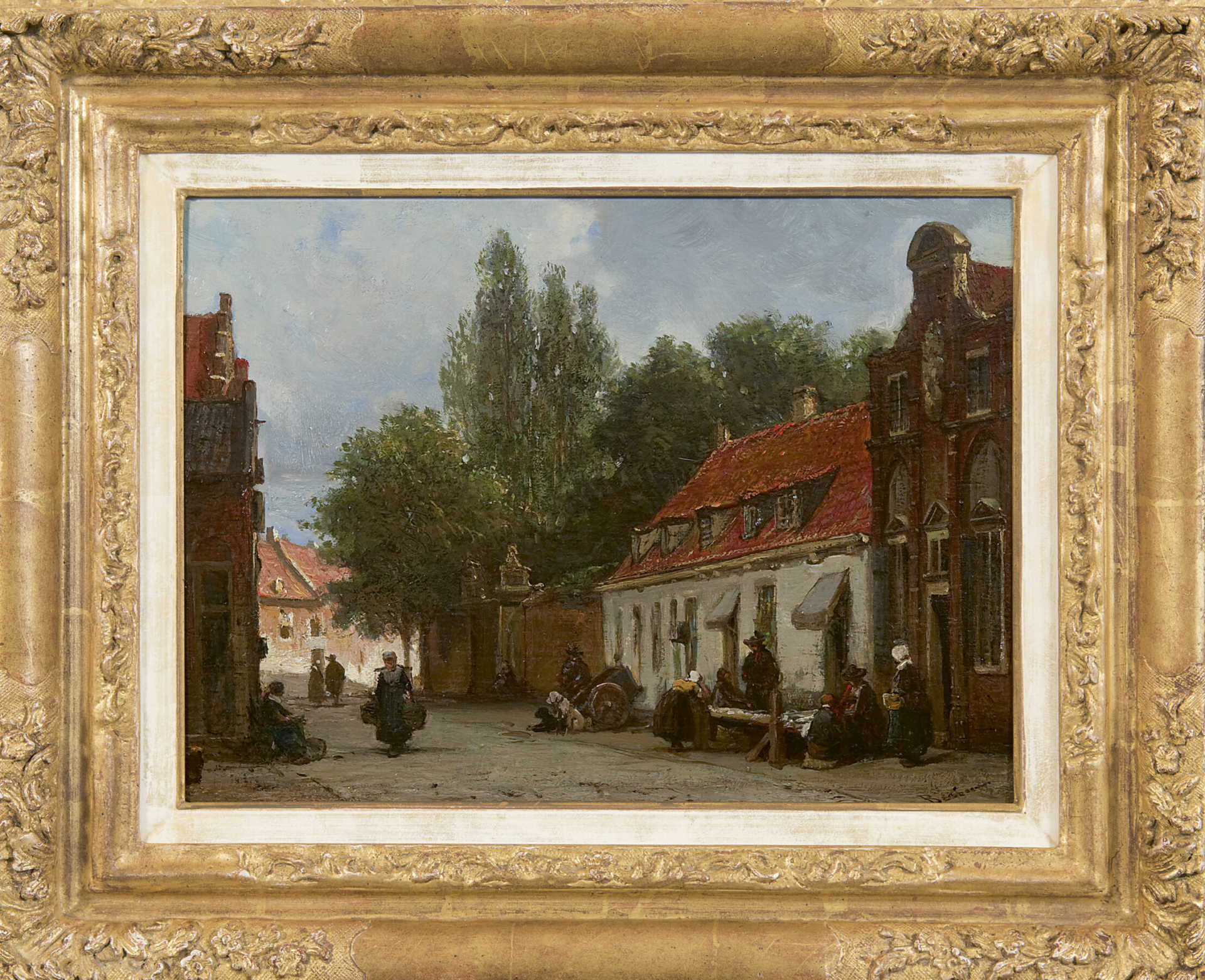 Johannes Bosboom: Straatje in Den Haag (in lijst)
