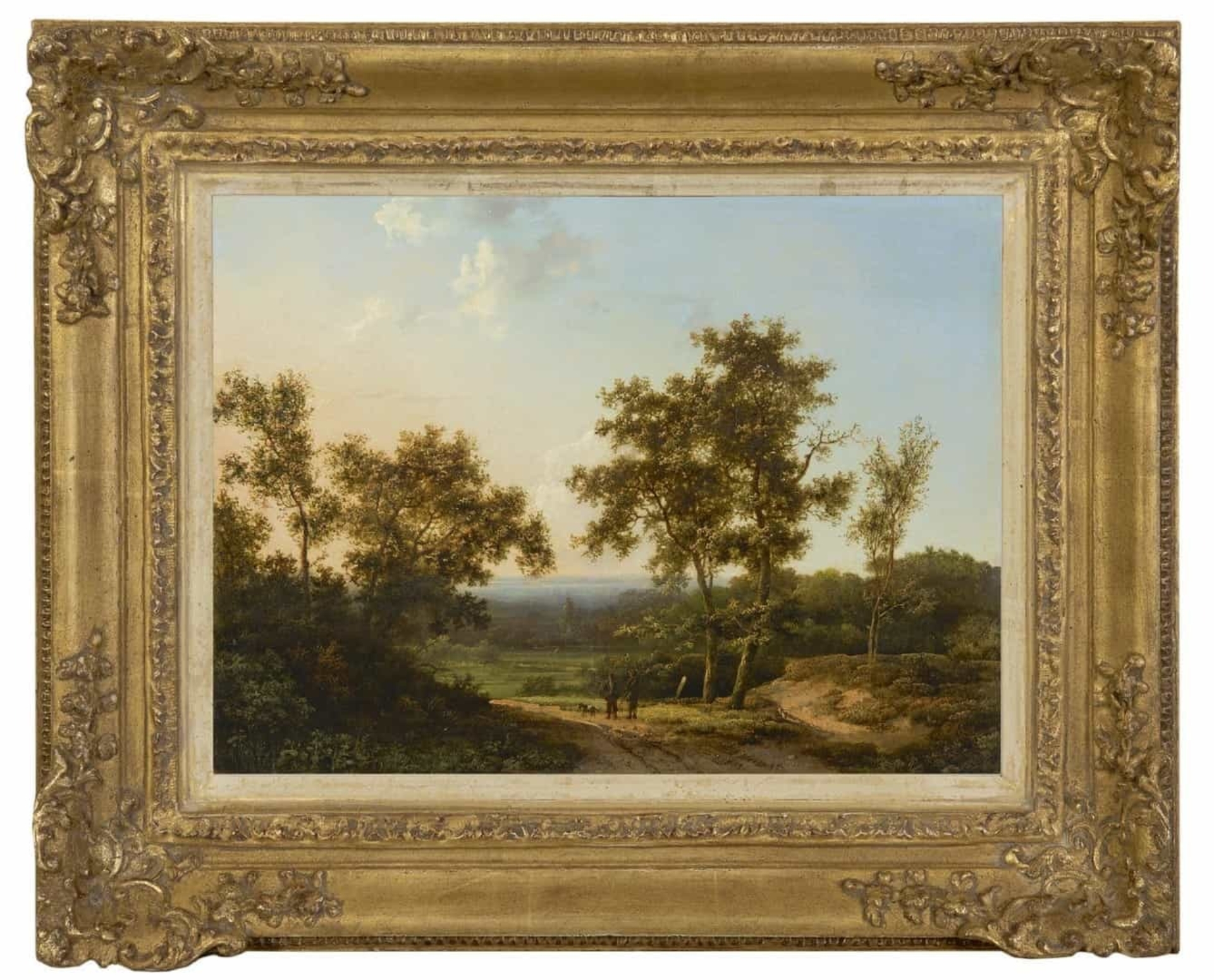 Marinus Adrianus Koekkoek (I): Jagers in het veld (in lijst)