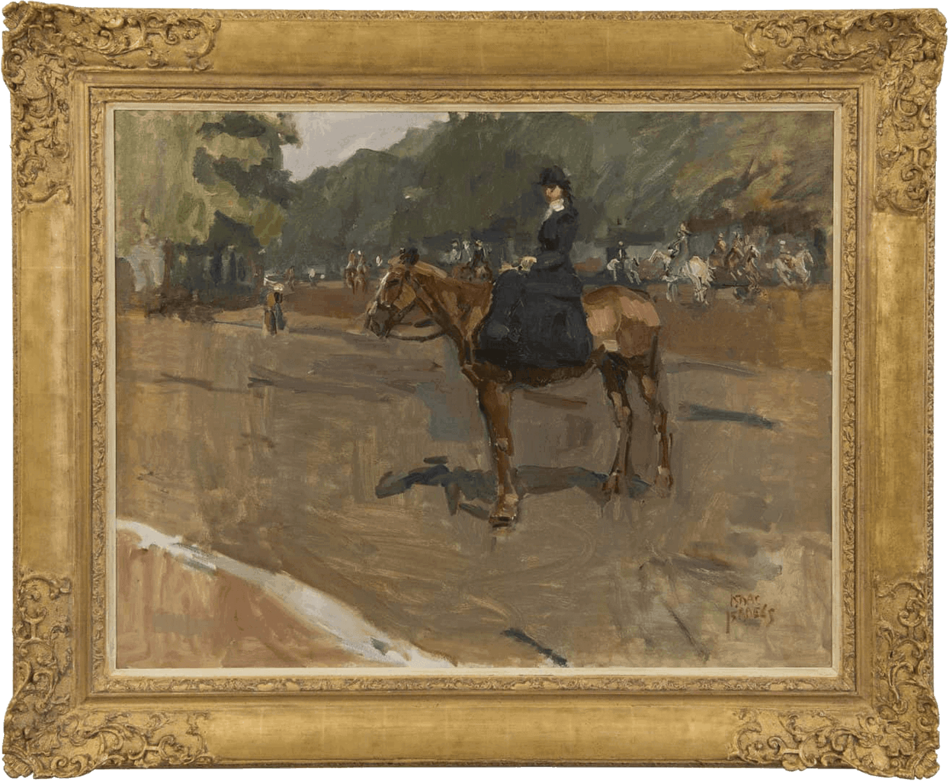 Isaac Israels: Amazone in het Londense Hyde Park (in lijst)