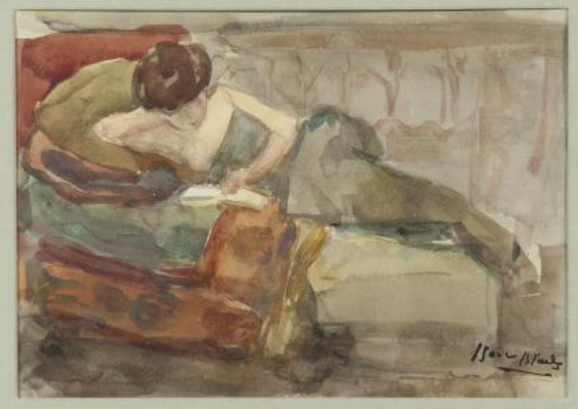 Isaac Israels: Lezend meisje
