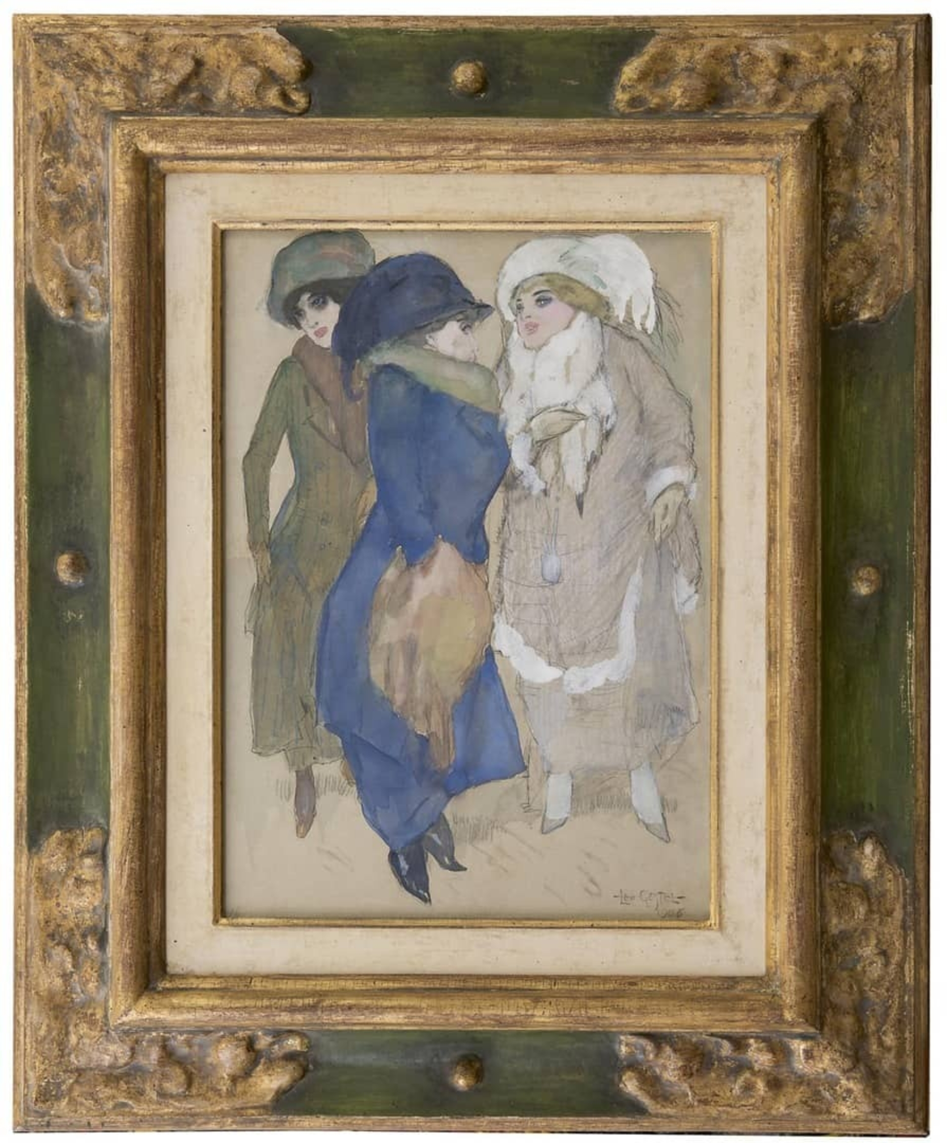 Leo Gestel: Drie elegante dames (in lijst)