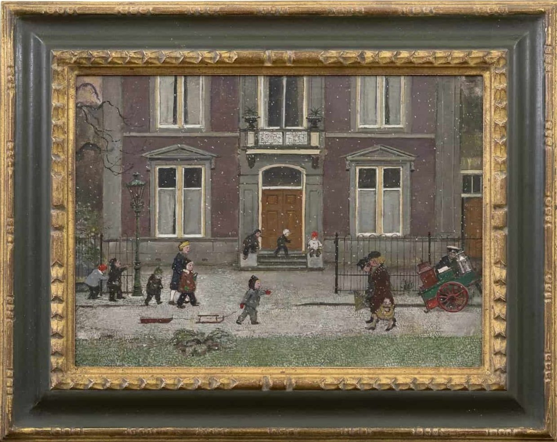 Harm Kamerlingh Onnes: Winter in Delft, Het Sint Joris Gasthuis (in lijst)