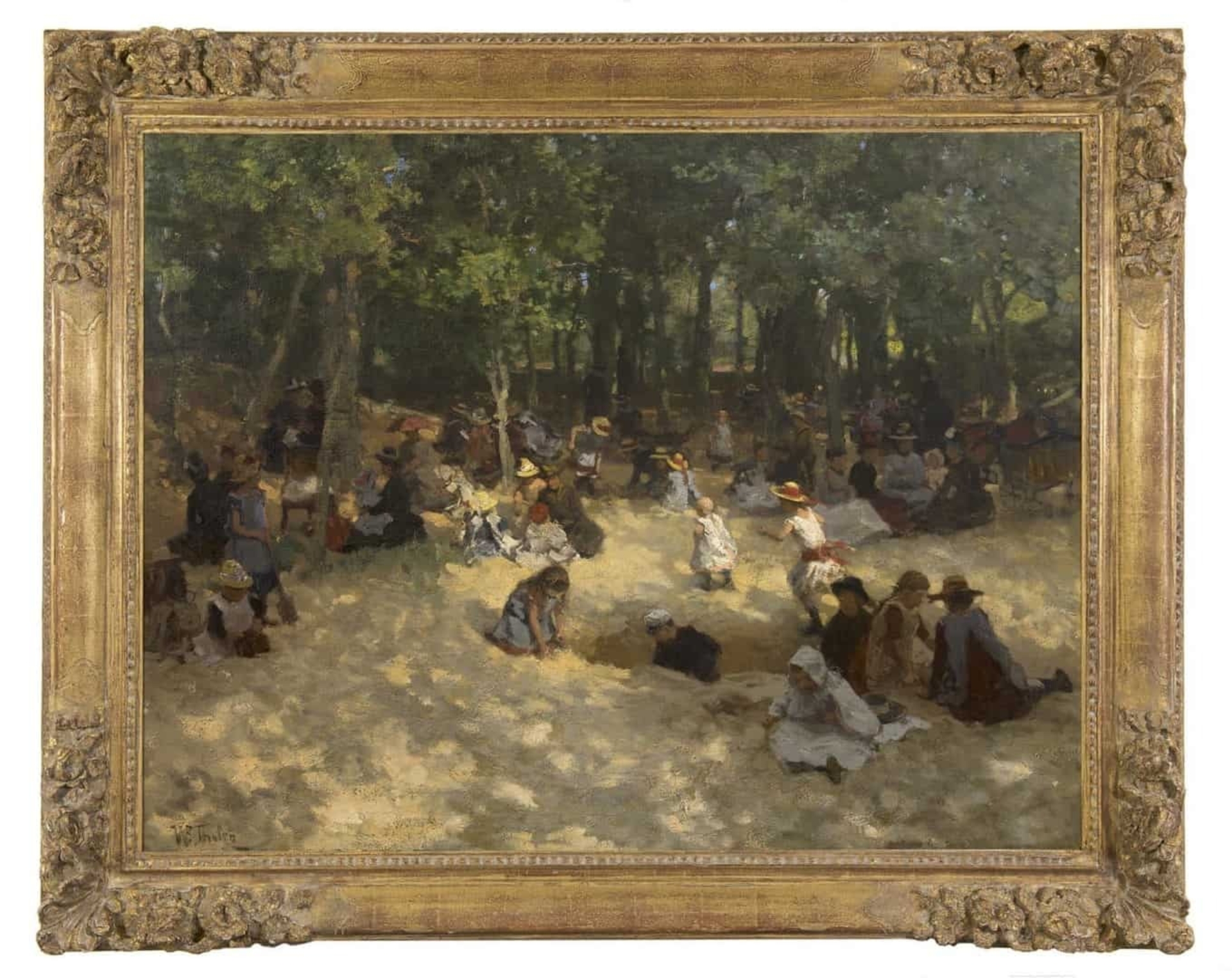 Willem Bastiaan Tholen: Spelende kinderen in de Scheveningse Boschjes (in lijst)