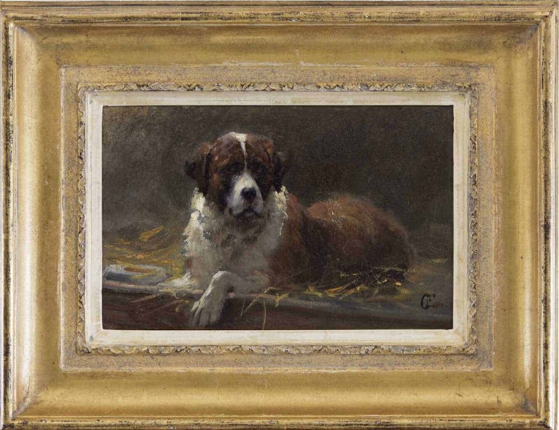 Otto Eerelman: Sint Bernardshond (in lijst)